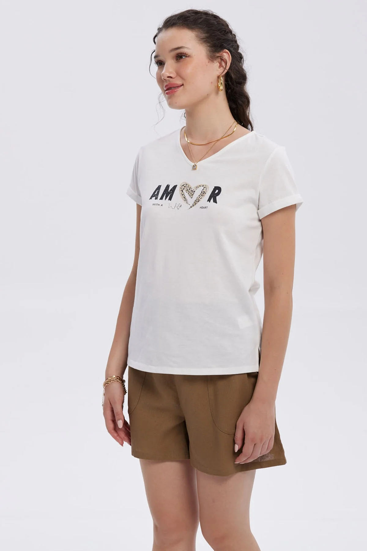 Polera Mujer Dobladillo Manga Crudo - Image 2