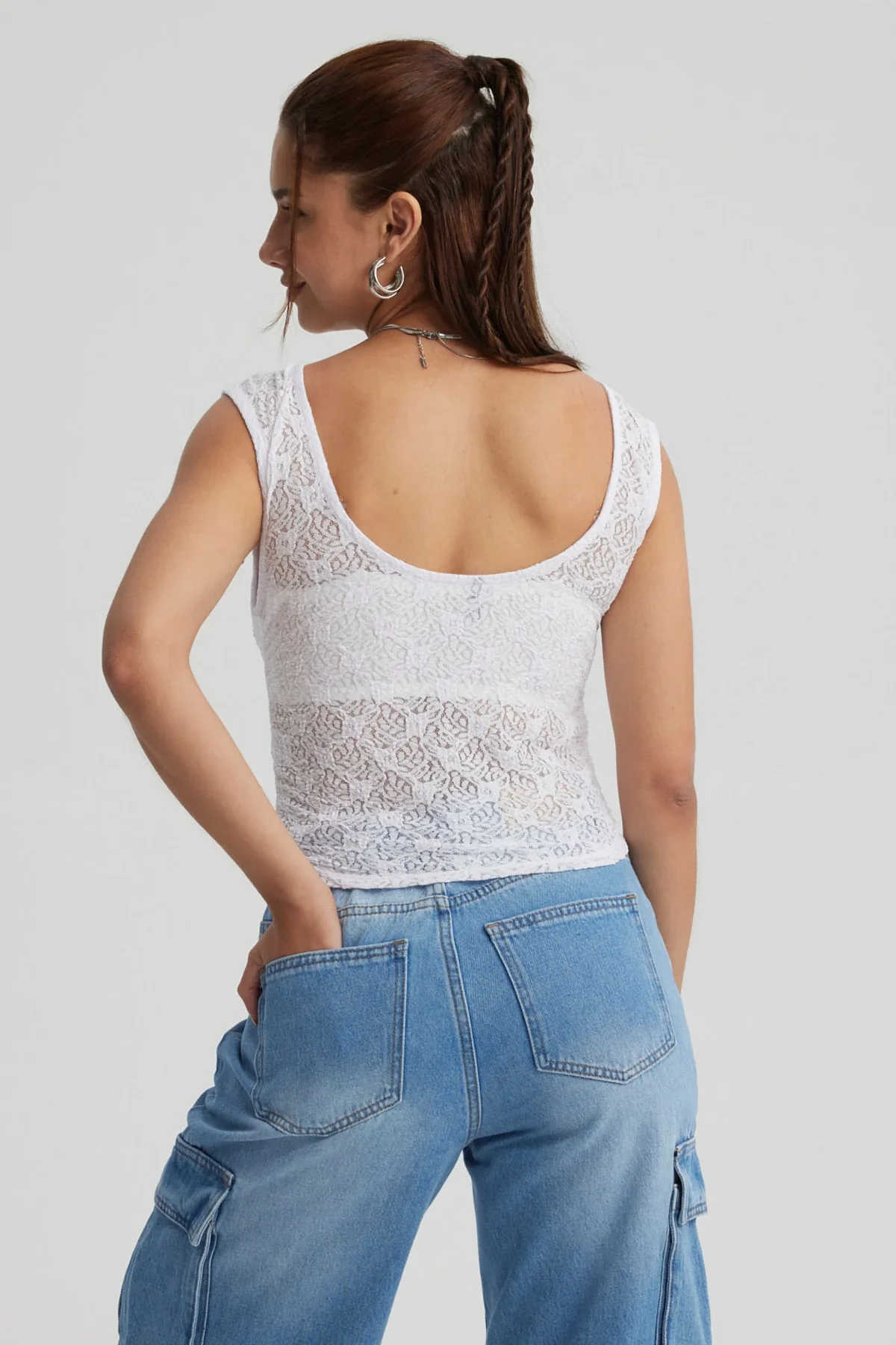 Polera Mujer Encaje Blanco - Image 3