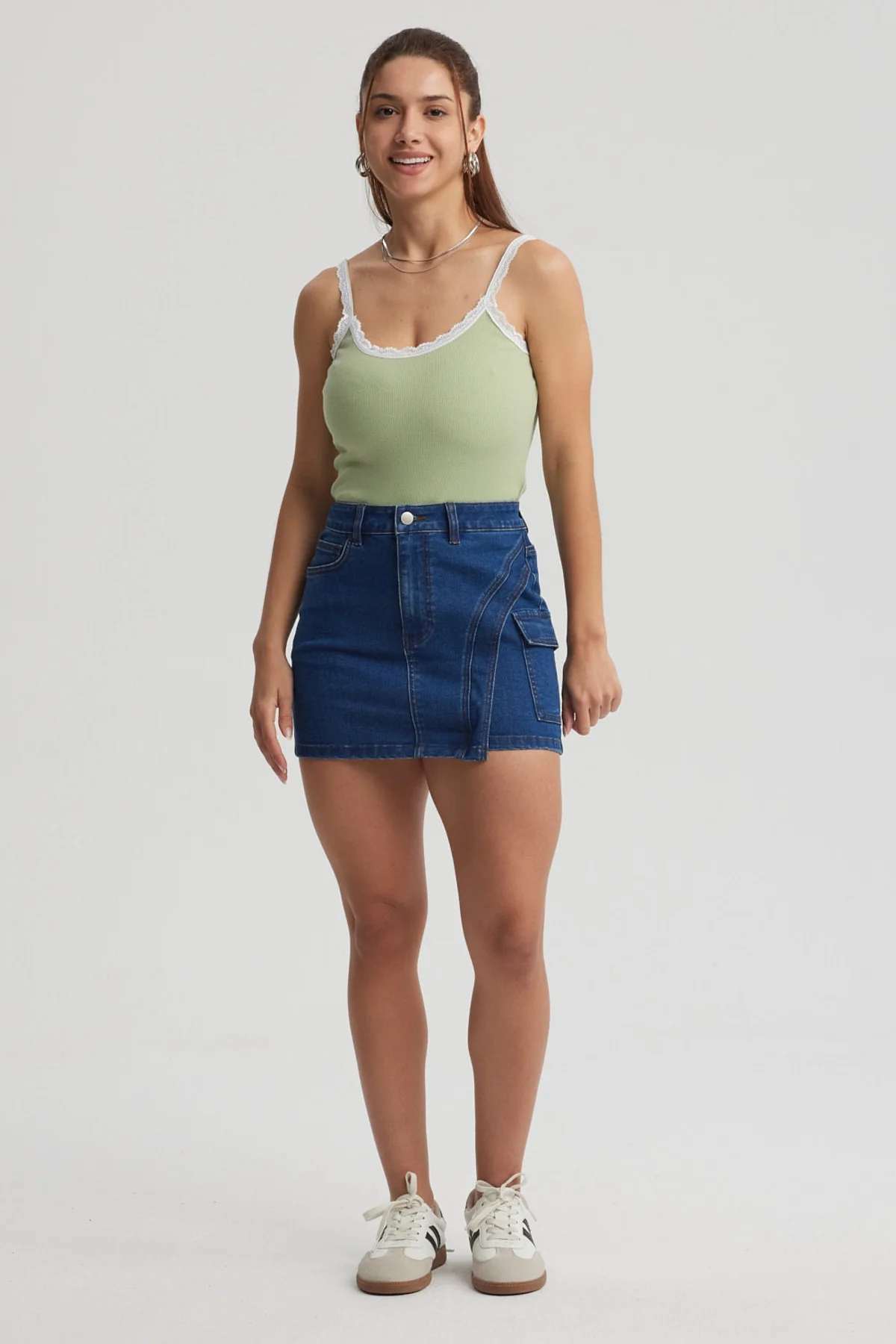 Polera Mujer Encaje Escote Verde Claro - Image 4