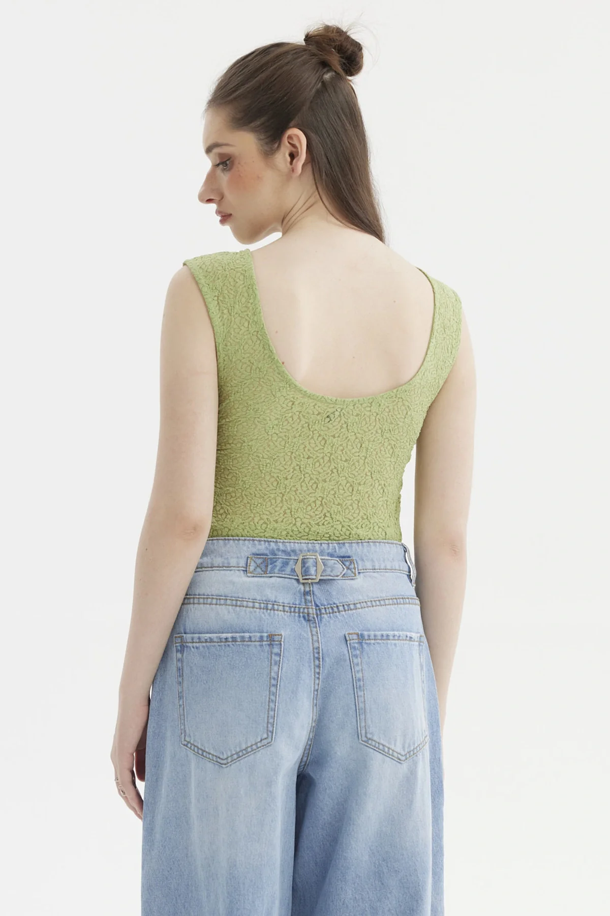 Polera Mujer Encaje Verde - Image 3
