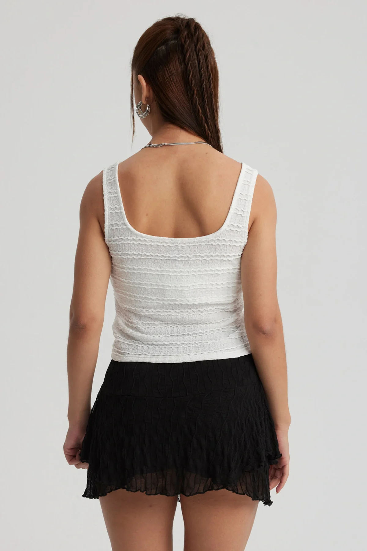 Polera Mujer Escote Cuadrado Blanco - Image 3