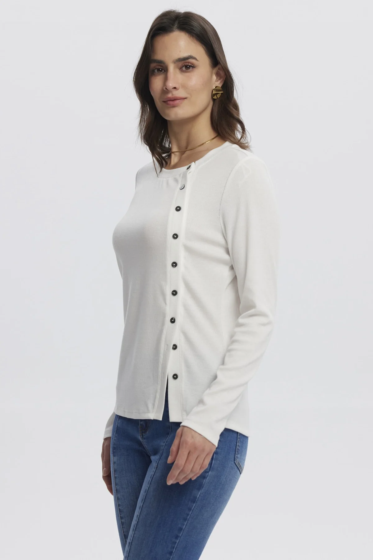 Polera Mujer Escote Recto Crudo - Image 2