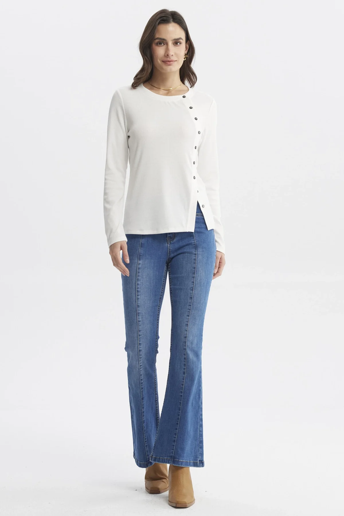 Polera Mujer Escote Recto Crudo - Image 4