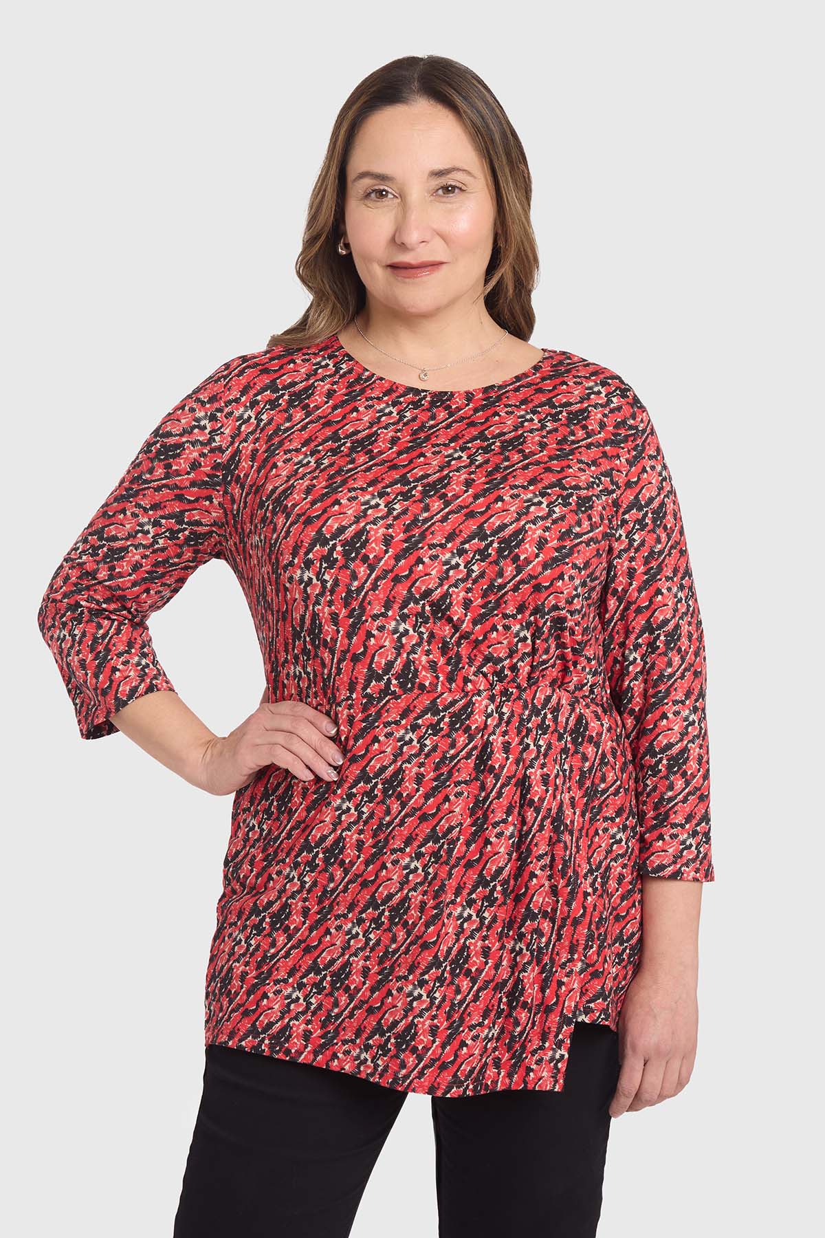 Polera Mujer Estampada Rojo