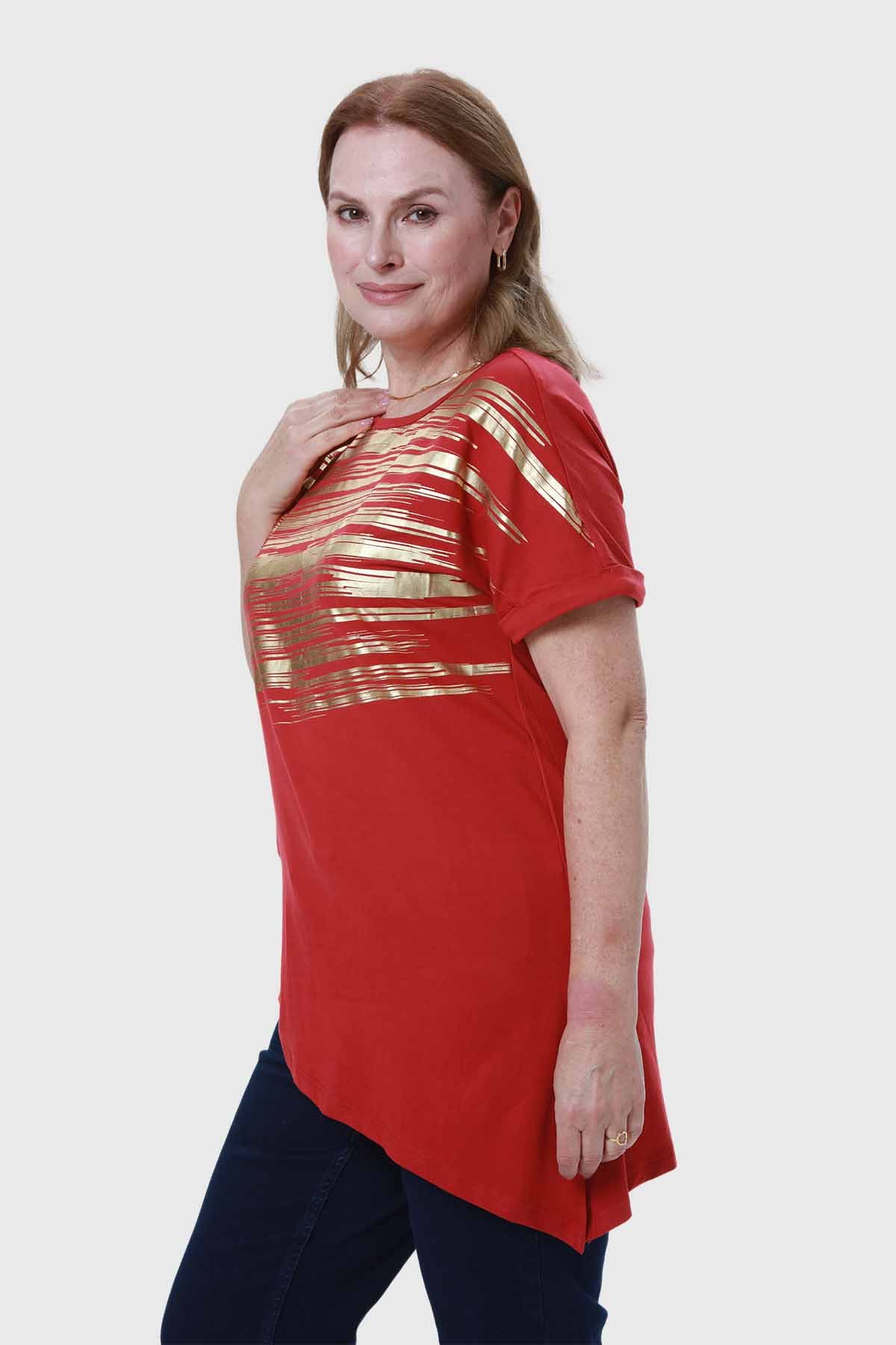 Polera Mujer Estampado Rojo - Image 2