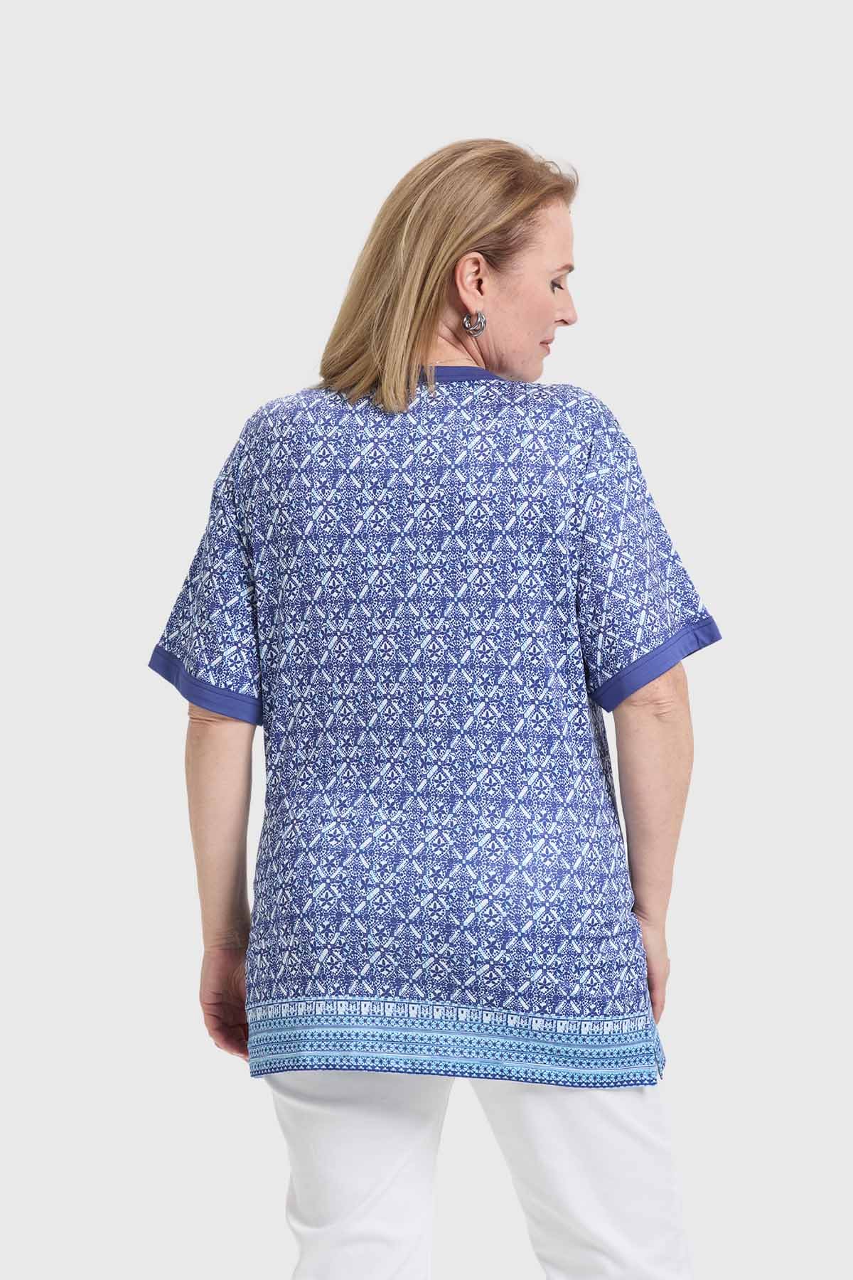 Polera Mujer Print Azul - Image 3