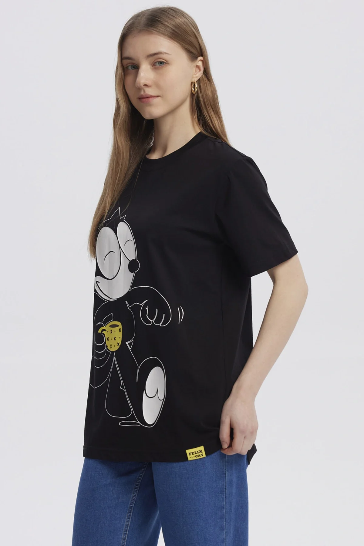 Polera Mujer Gato Felix Negro - Image 2