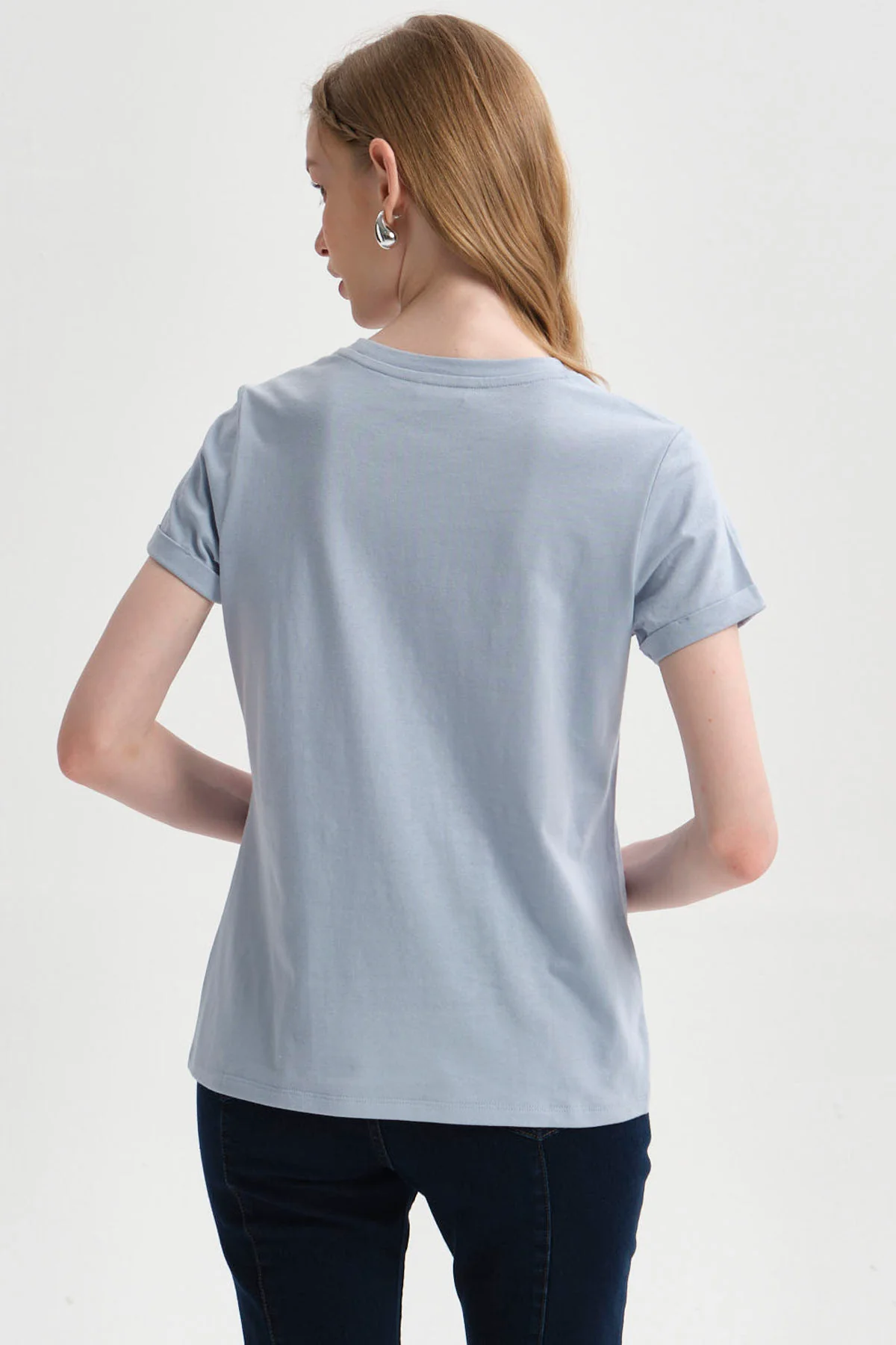 Polera Mujer Gráfica Roll Up Celeste - Image 3