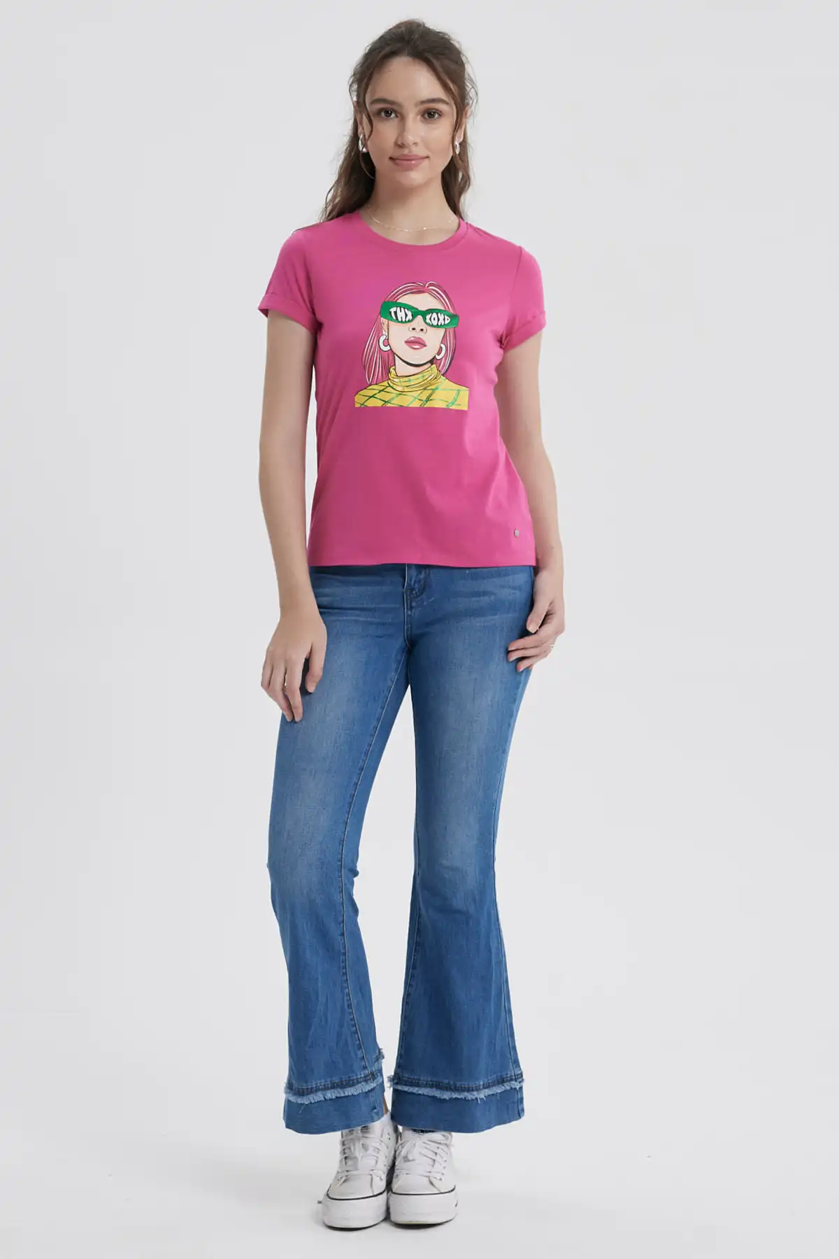 Polera Mujer Gráfica Roll Up Fucsia - Image 4