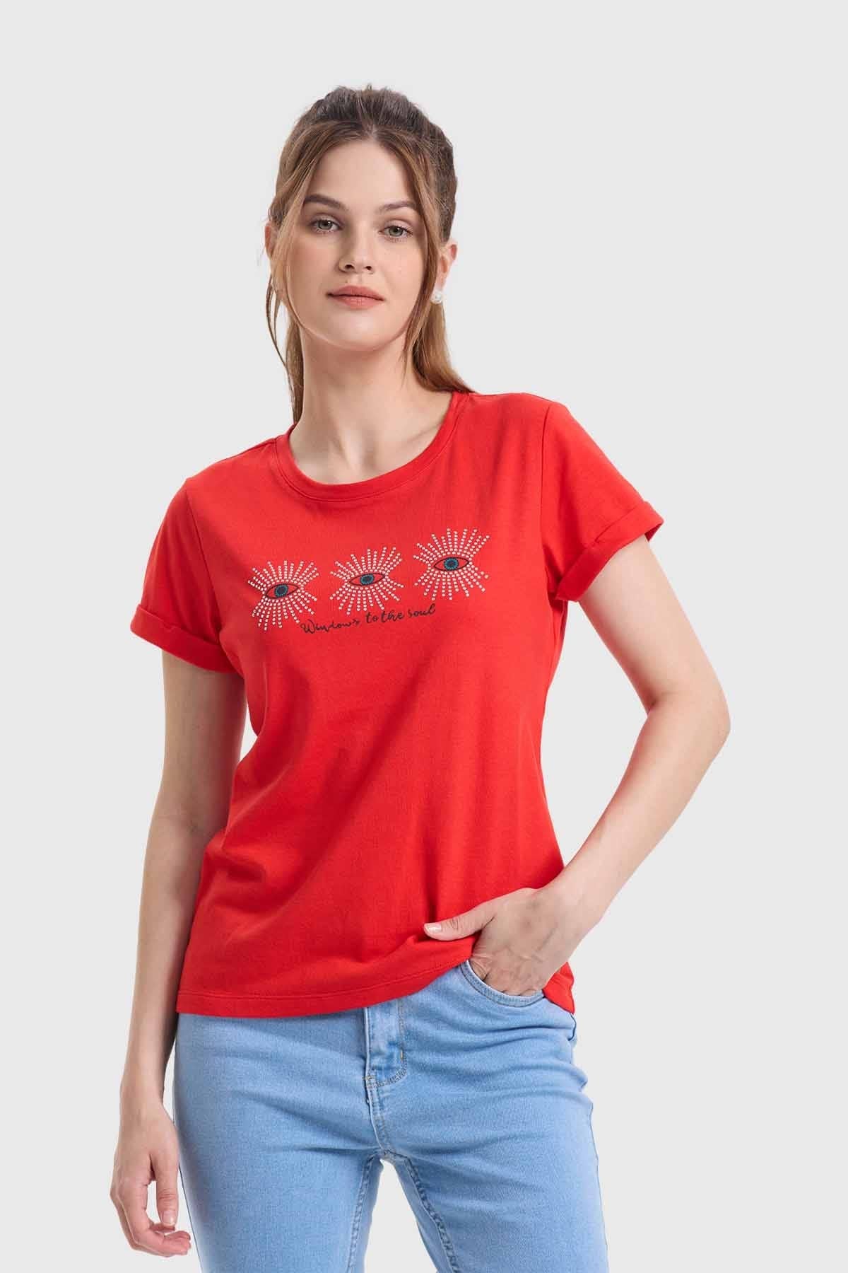 Polera Mujer Gráfica Roll Up Rojo - Image 2
