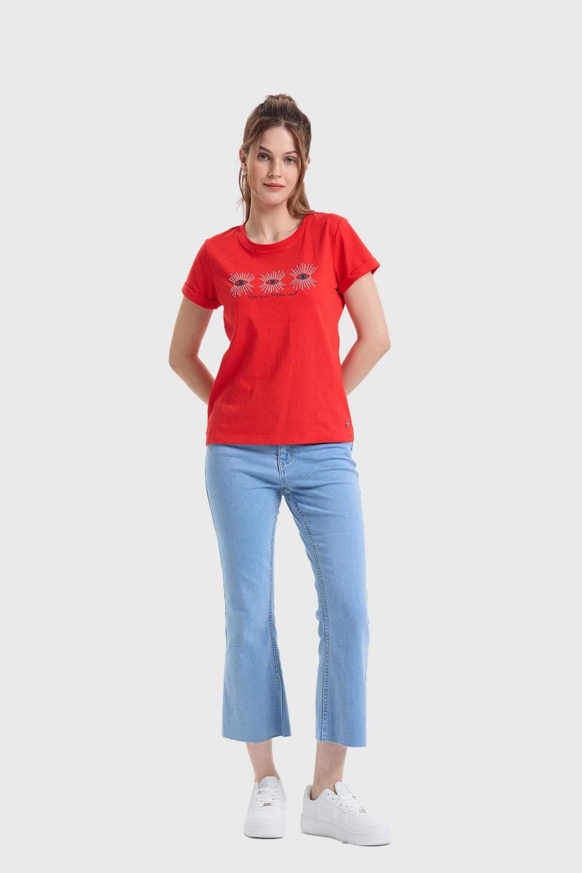 Polera Mujer Gráfica Roll Up Rojo - Image 4