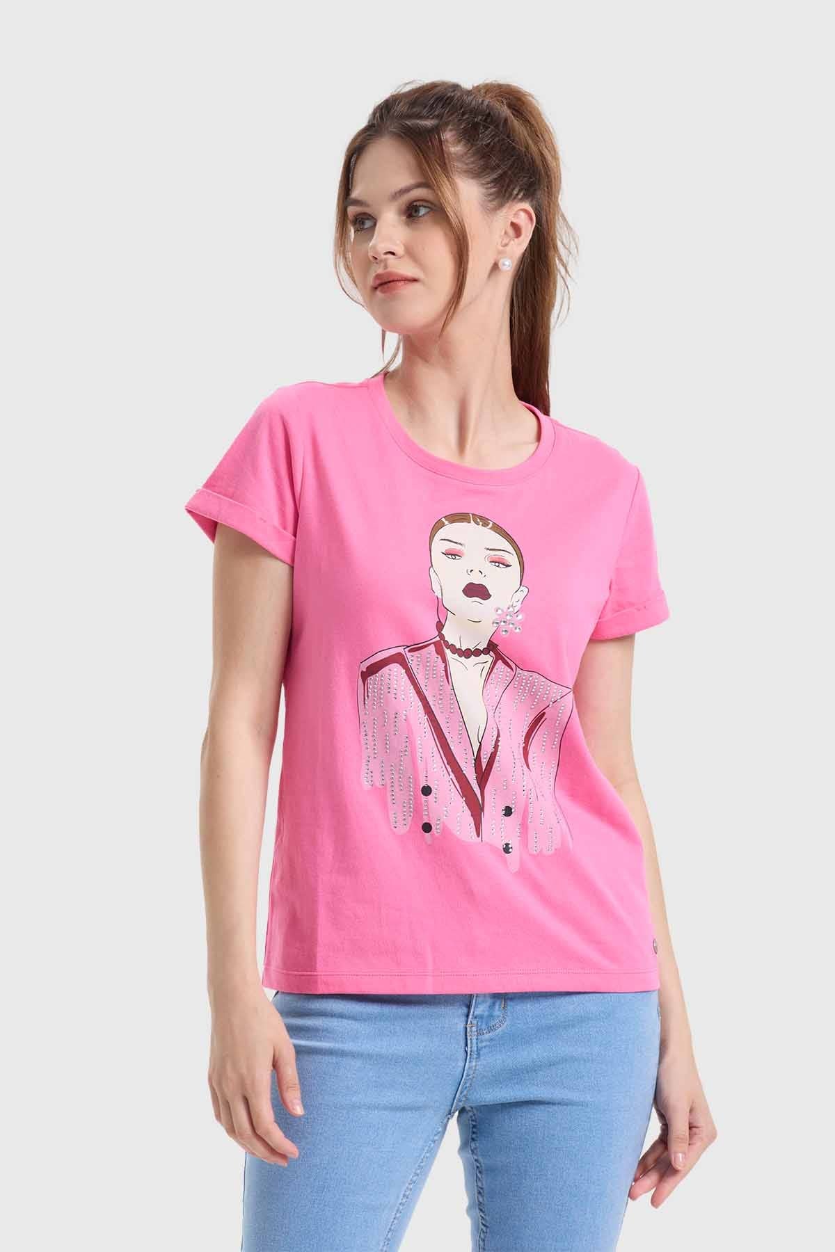 Polera Mujer Gráfica Roll Up Rosado - Image 2