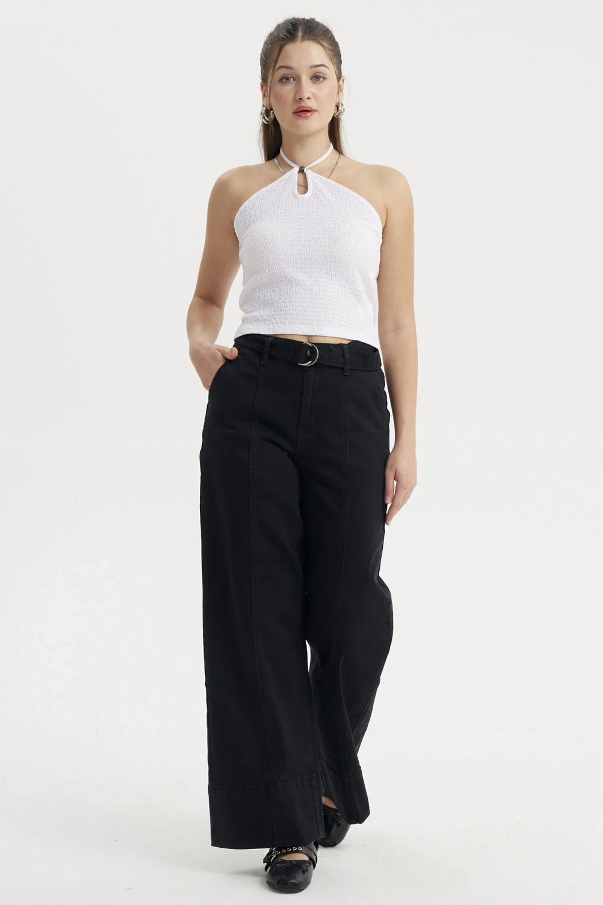 Polera Mujer Halter Blanco - Image 4