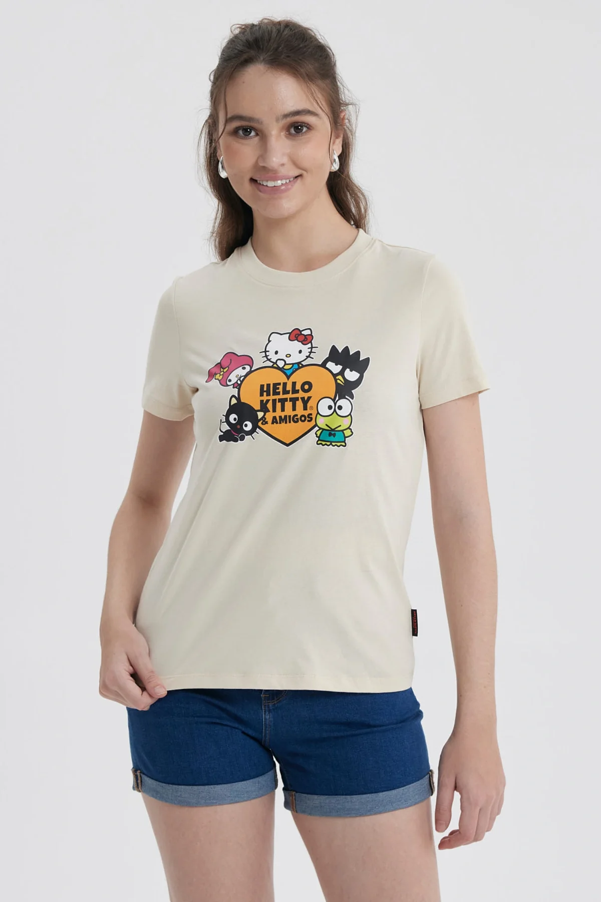 Polera Mujer Hello Kitty Beige