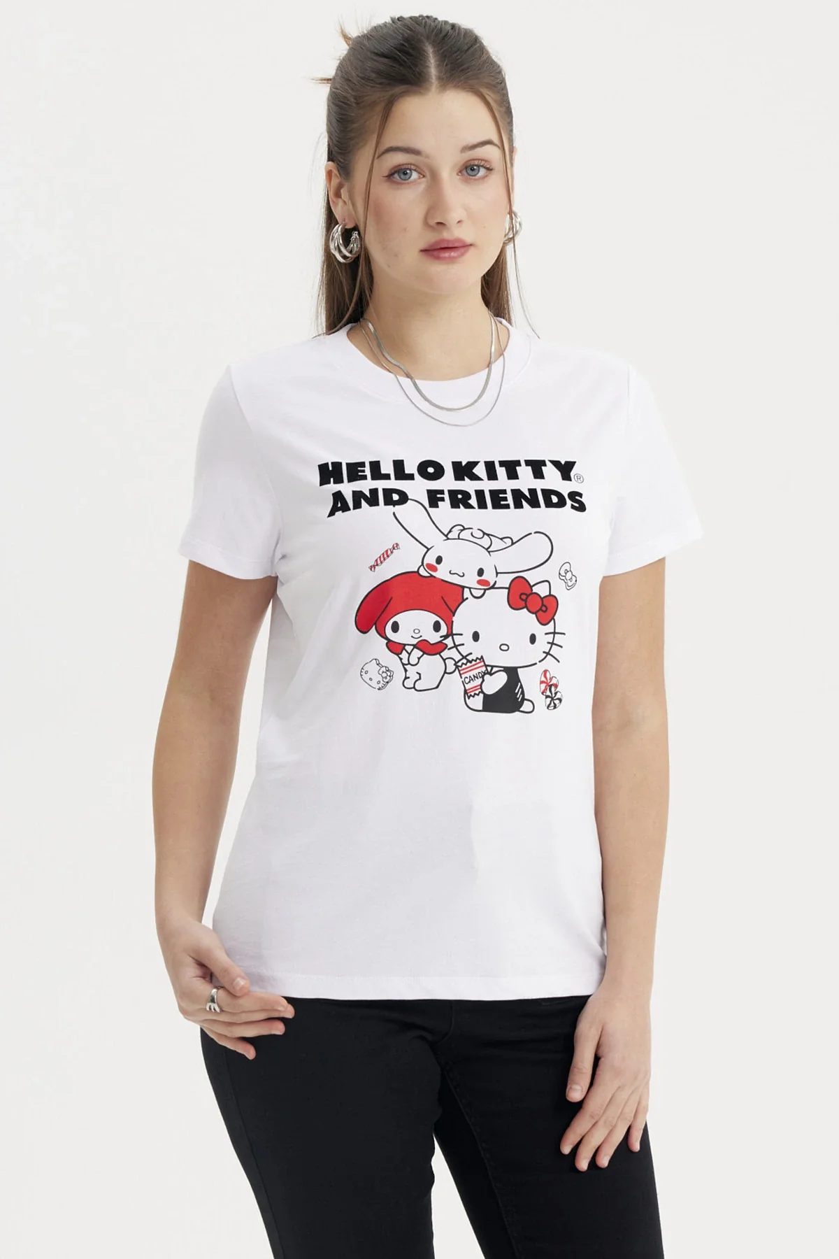 Polera Mujer Hello Kitty Blanco