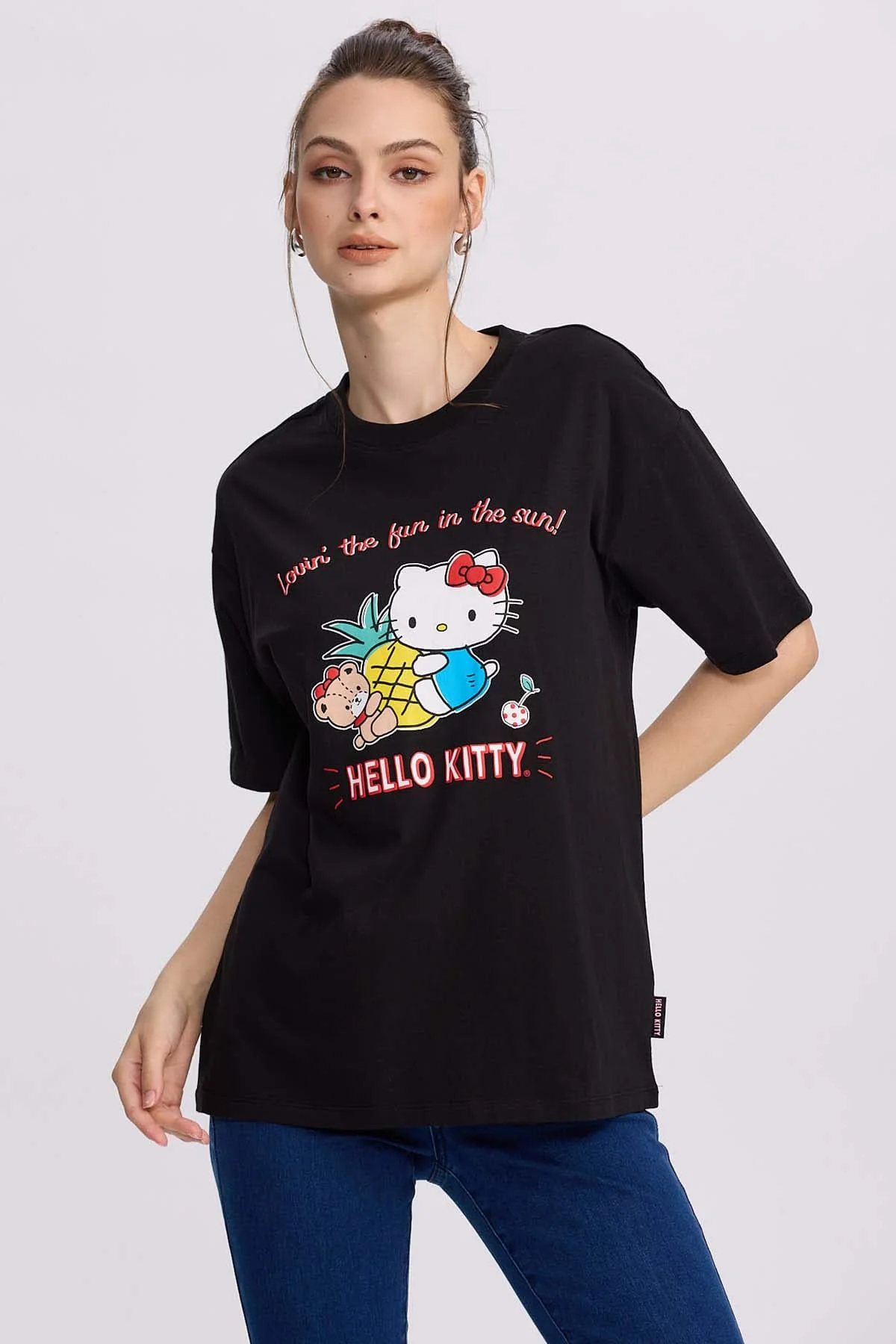 Polera Mujer Hello Kitty Negro