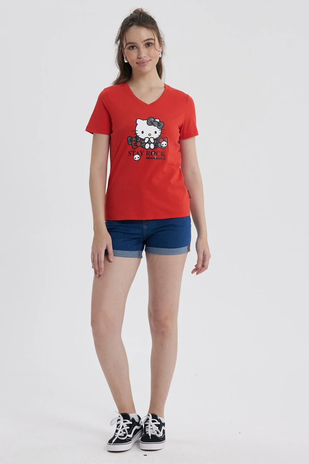 Polera Mujer Hello Kitty Rojo - Image 4