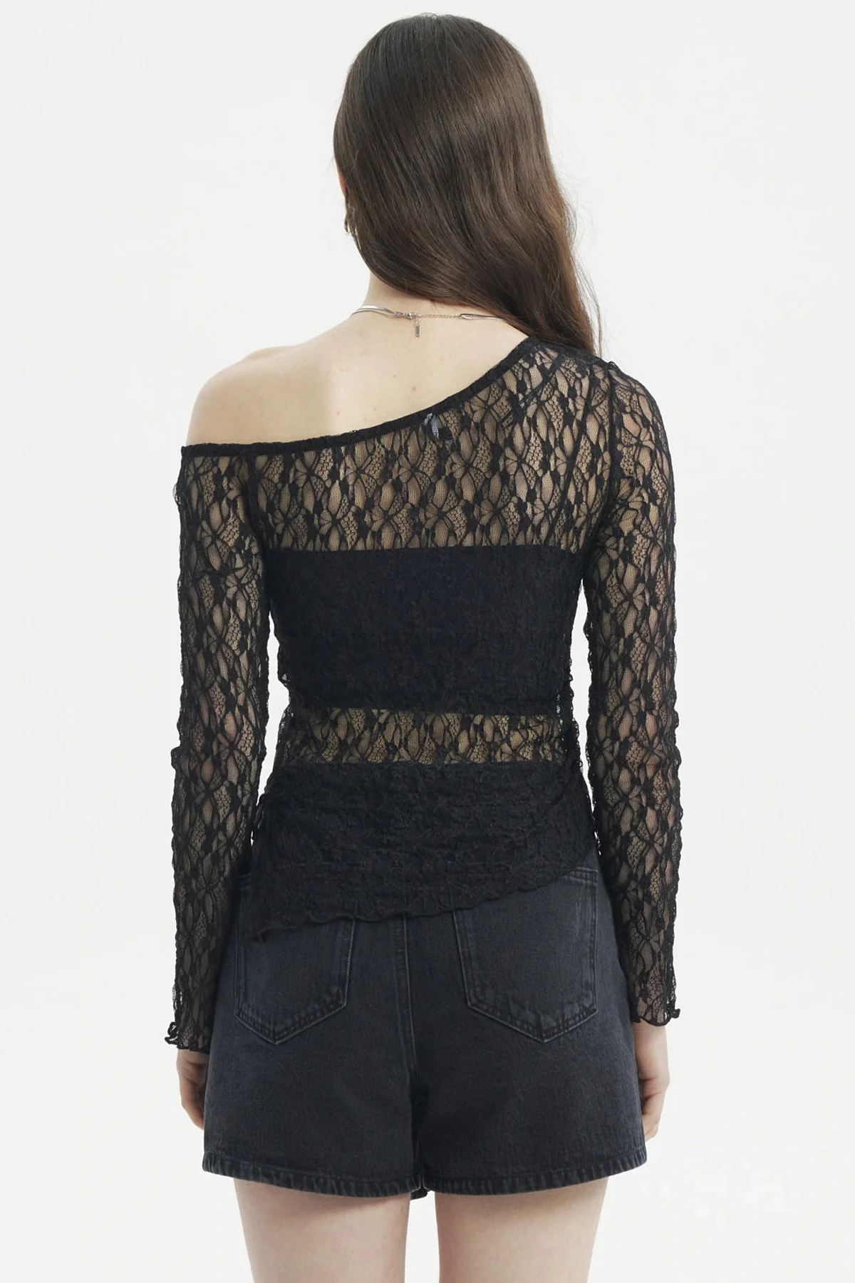 Polera Mujer Hombro Asimétrico Negro - Image 3