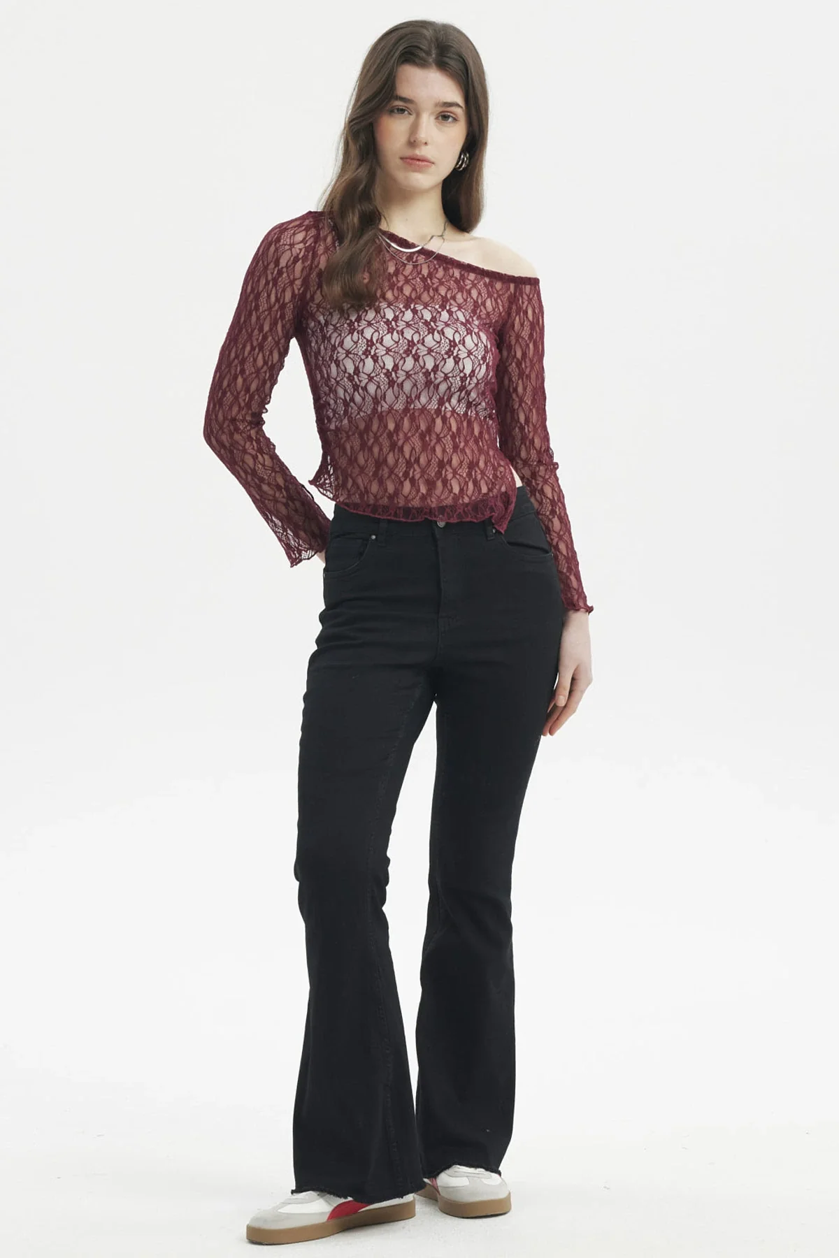 Polera Mujer Hombro Asimétrico Vino - Image 4