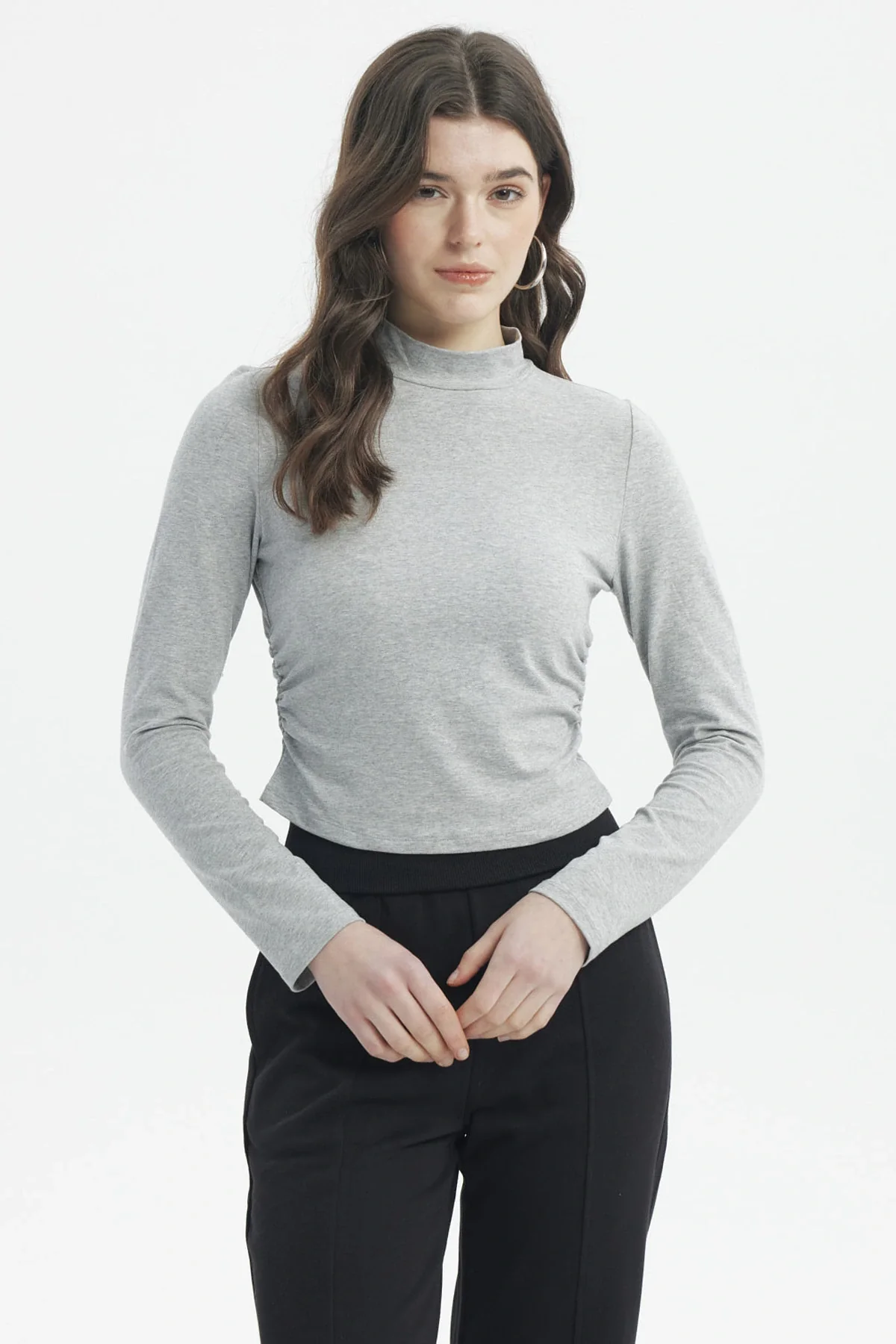 Polera Mujer Juvenil Gris Melange
