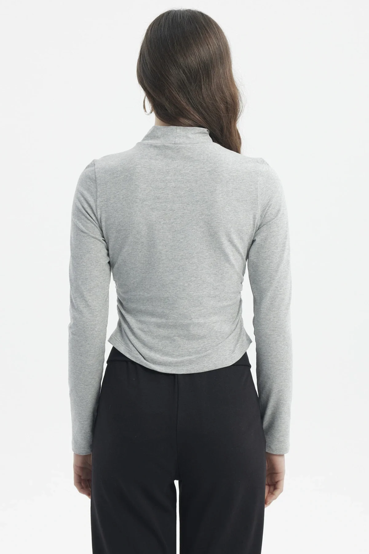 Polera Mujer Juvenil Gris Melange - Image 3