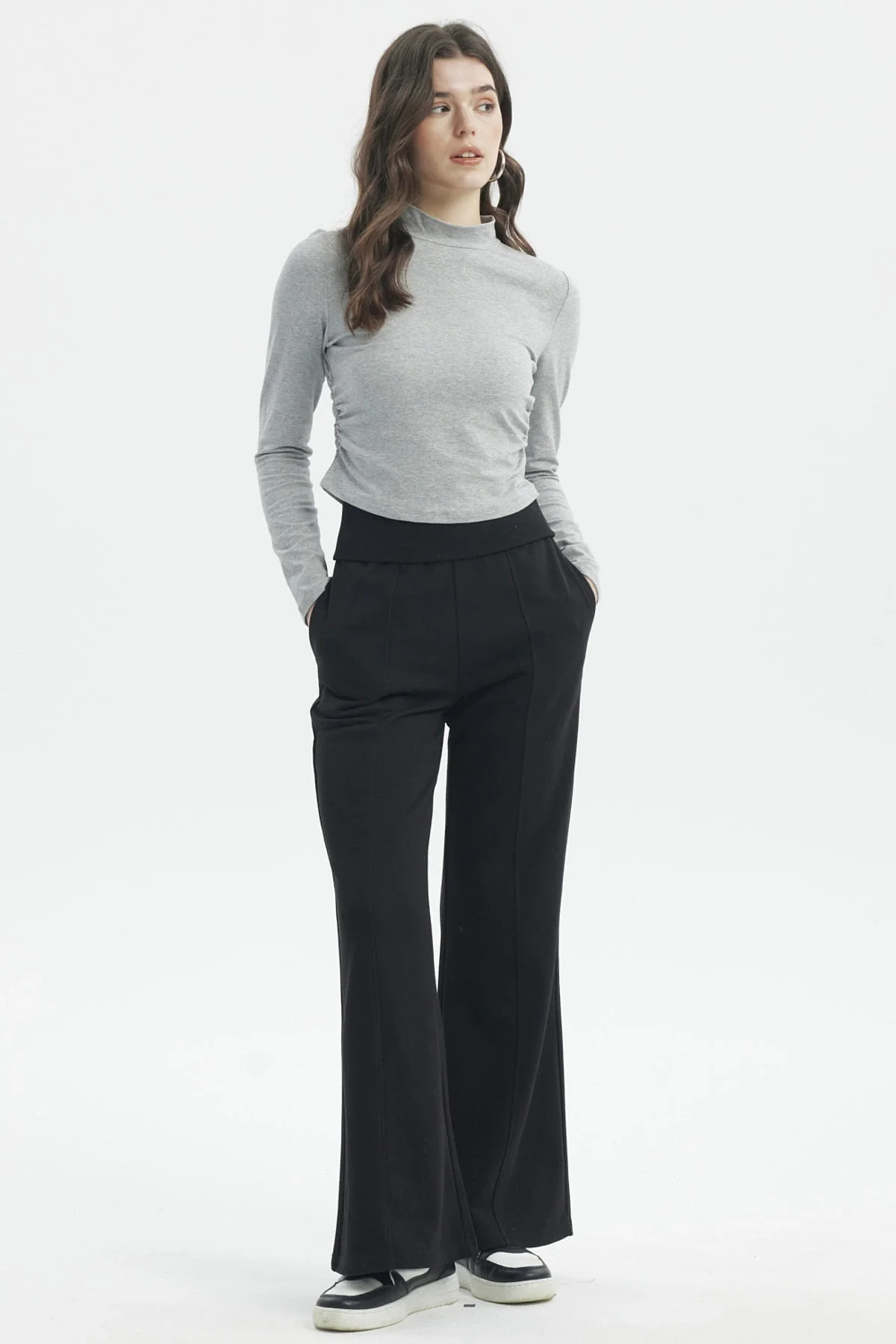Polera Mujer Juvenil Gris Melange - Image 4