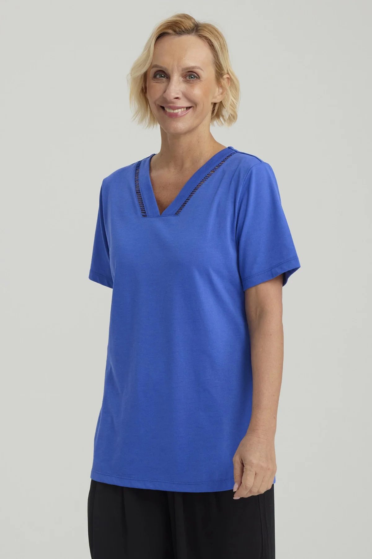 Polera Mujer Lisa Azulino - Image 2