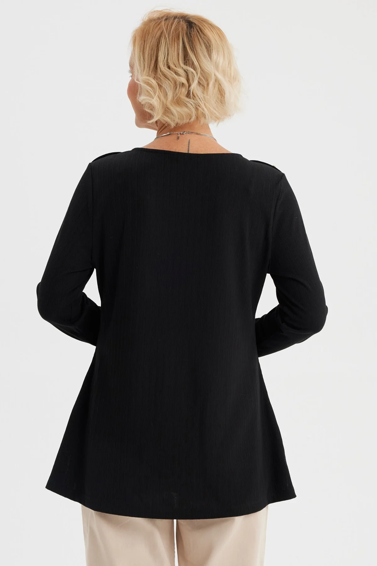 Polera Mujer Lisa Negro - Image 3
