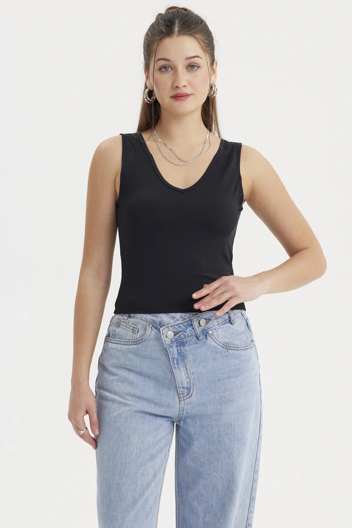 Polera Mujer Lisa Negro