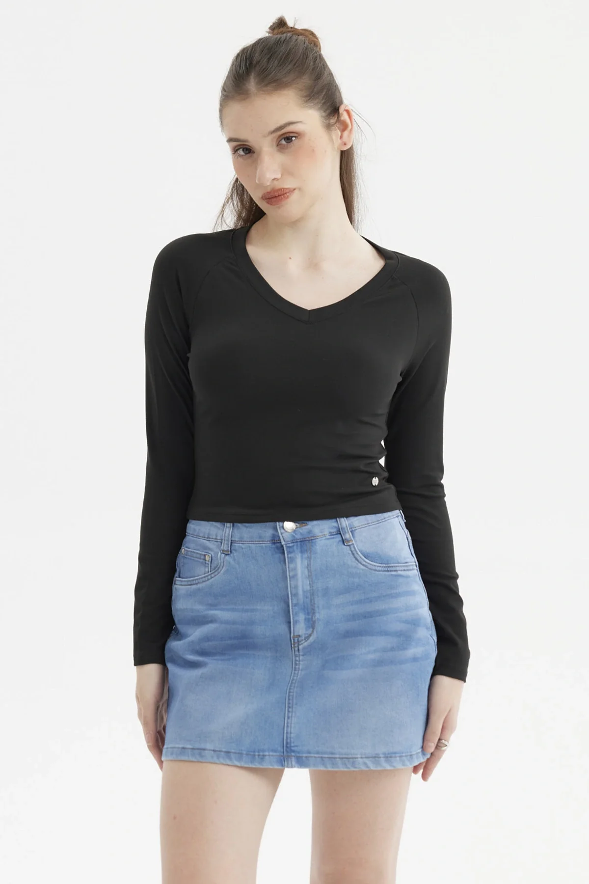 Polera Mujer Lisa Negro