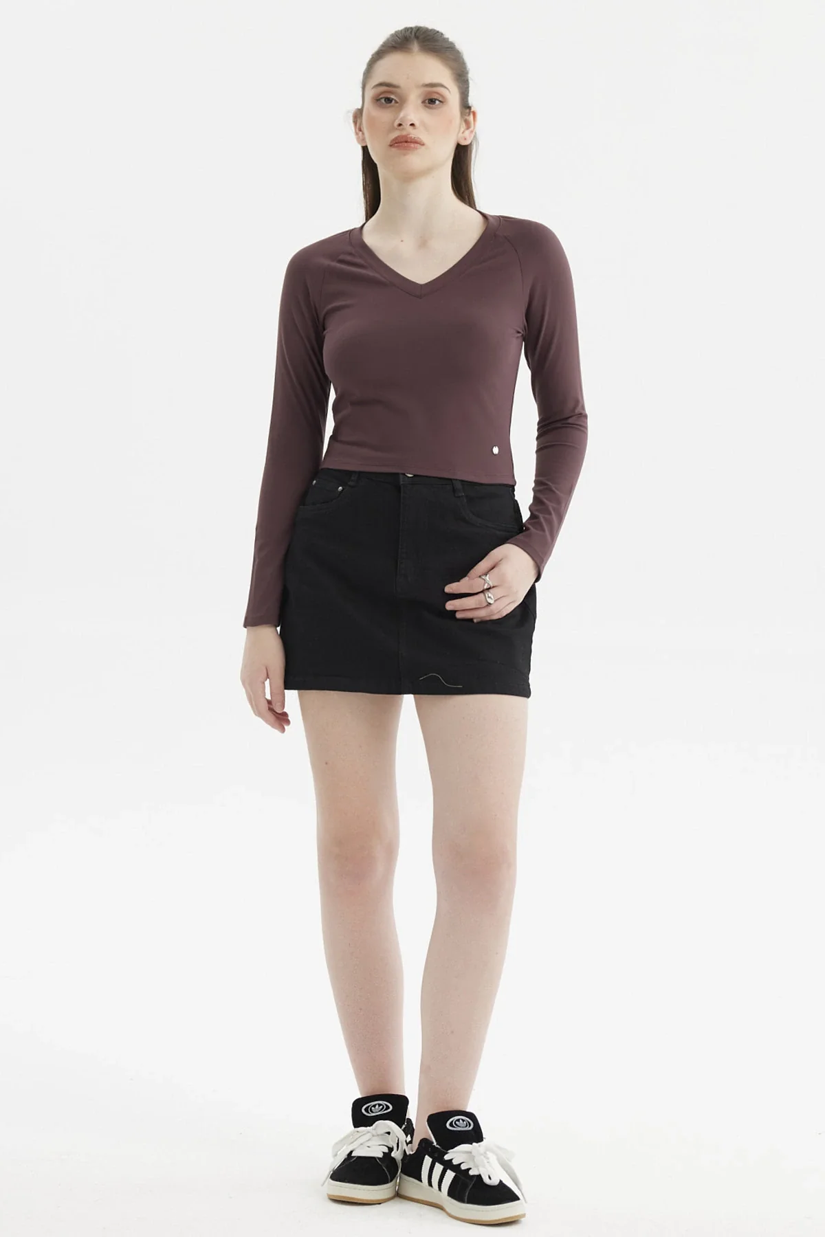 Polera Mujer Lisa Chocolate - Image 4