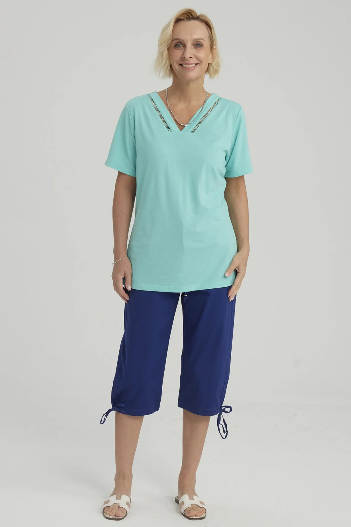 Polera Mujer Lisa Turquesa - Image 4