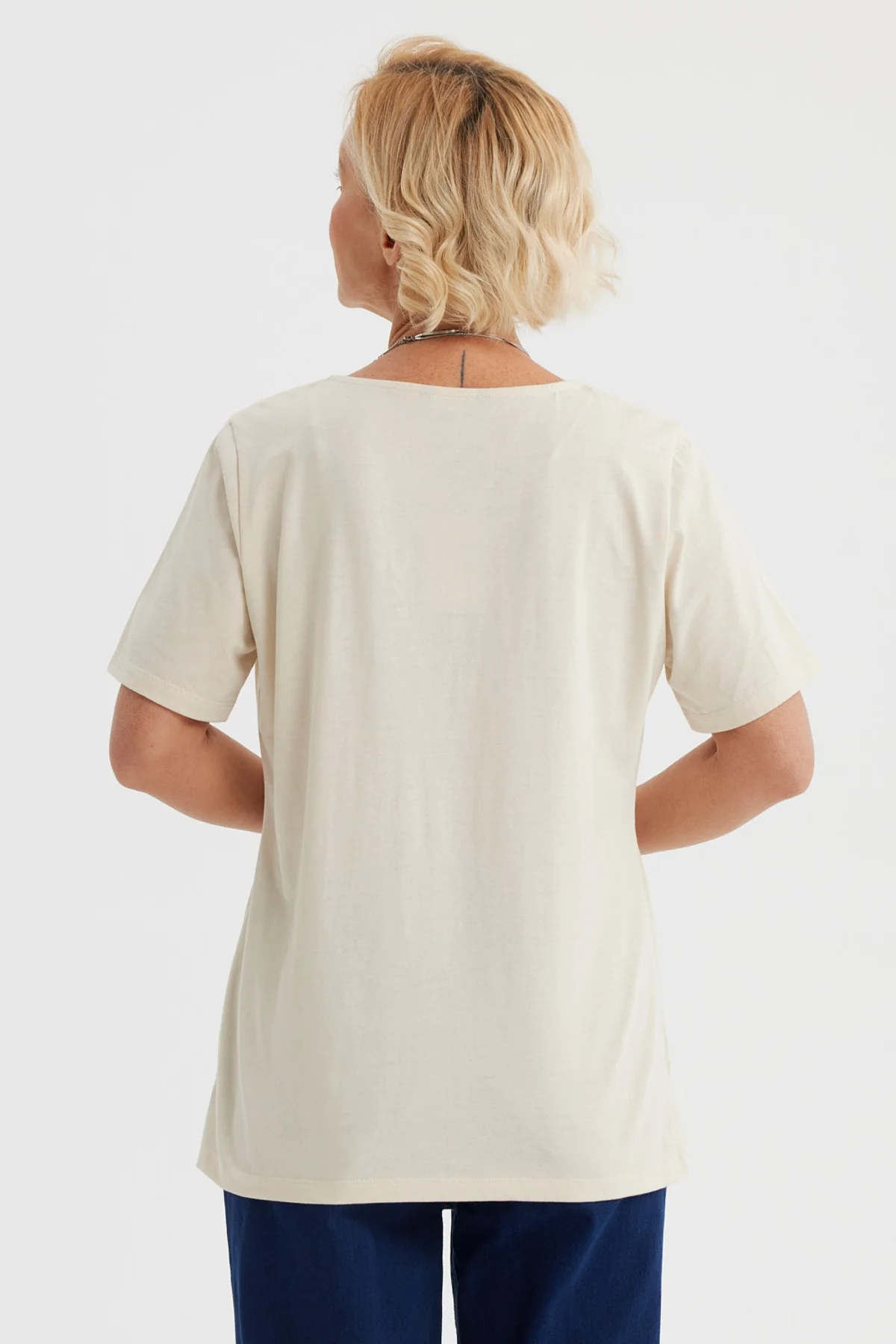 Polera Mujer Macramé Beige Claro - Image 3