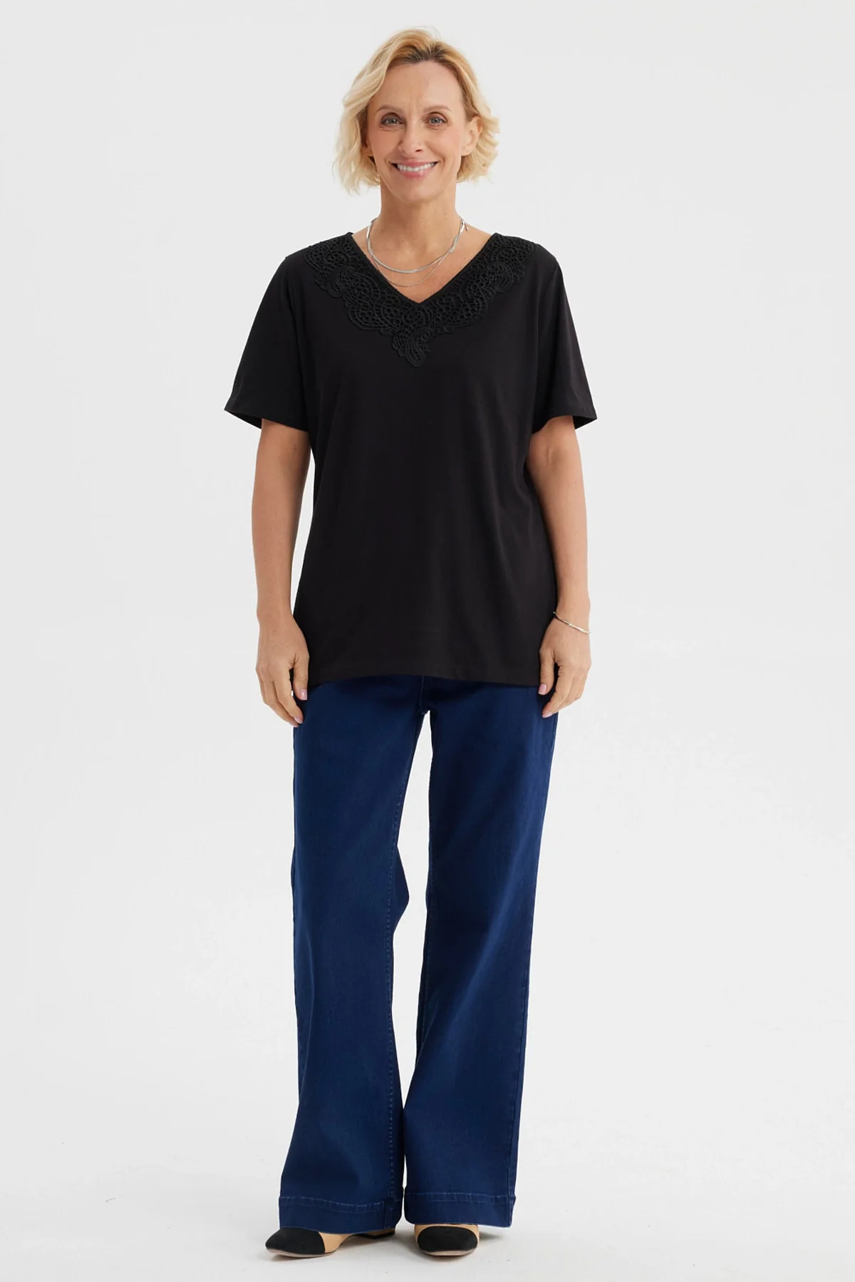 Polera Mujer Macramé Negro - Image 4