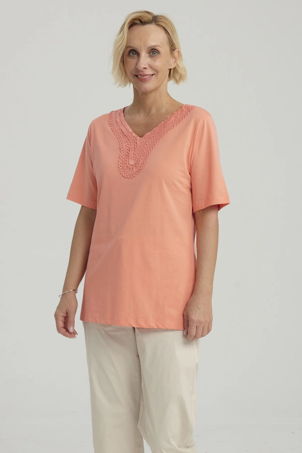 Polera Mujer Macramé Sandía - Image 2