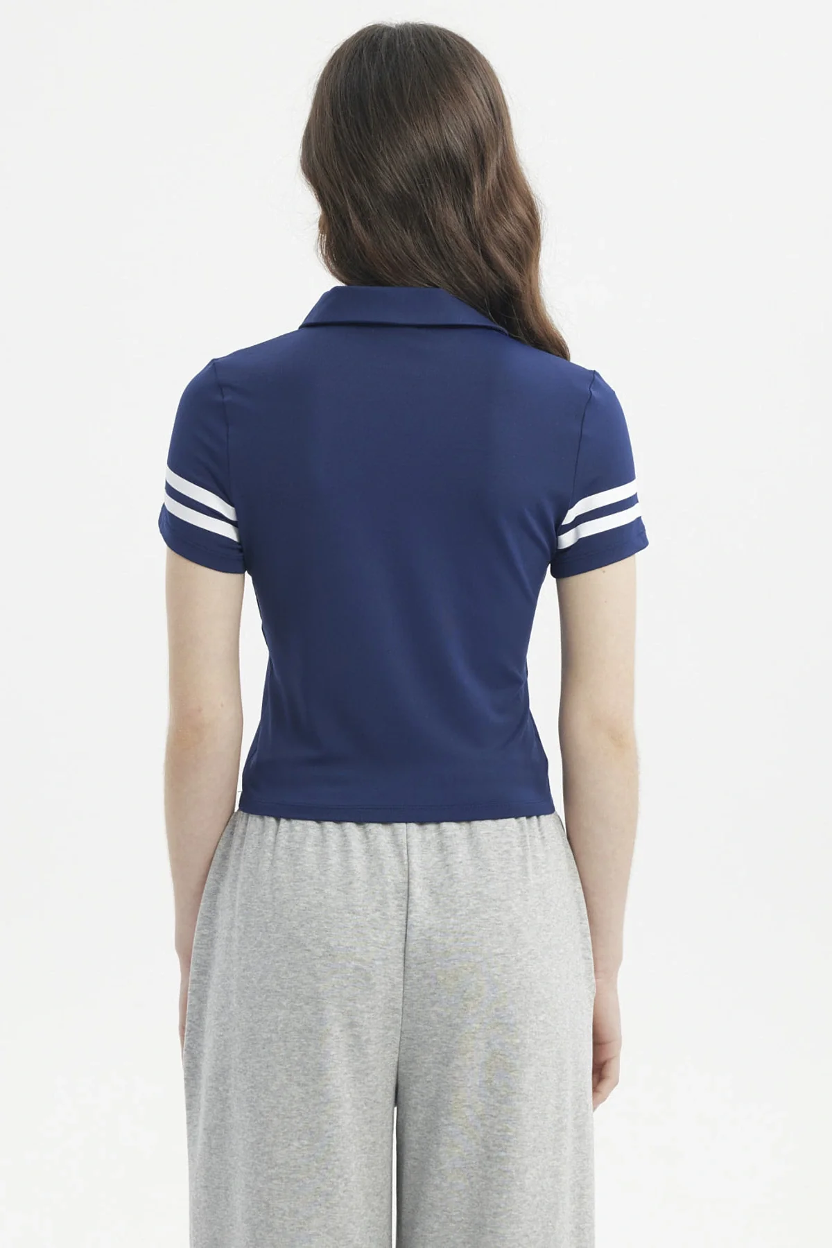 Polera Mujer Madia Pata Botón Azul - Image 3