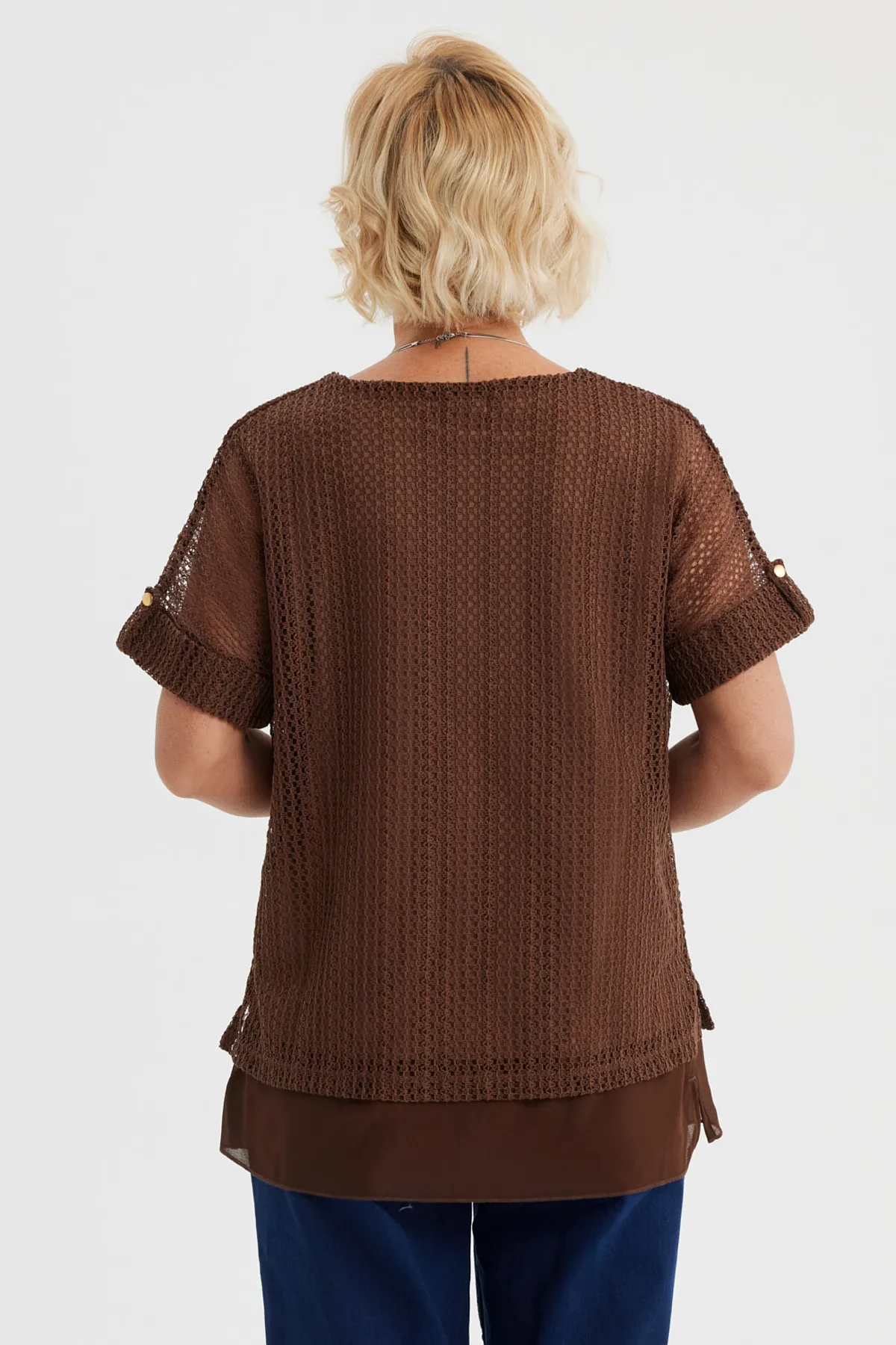 Polera Mujer Malla Café - Image 3