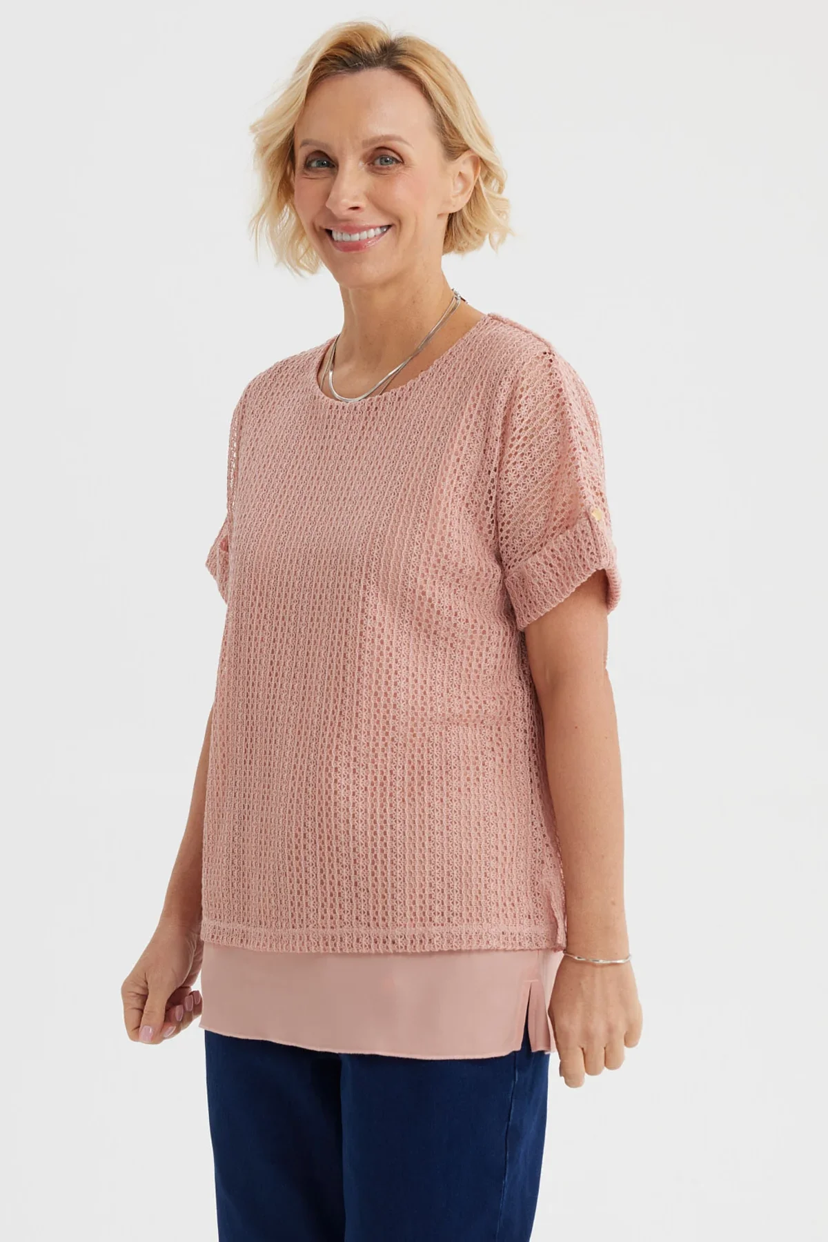 Polera Mujer Malla Rosado - Image 2