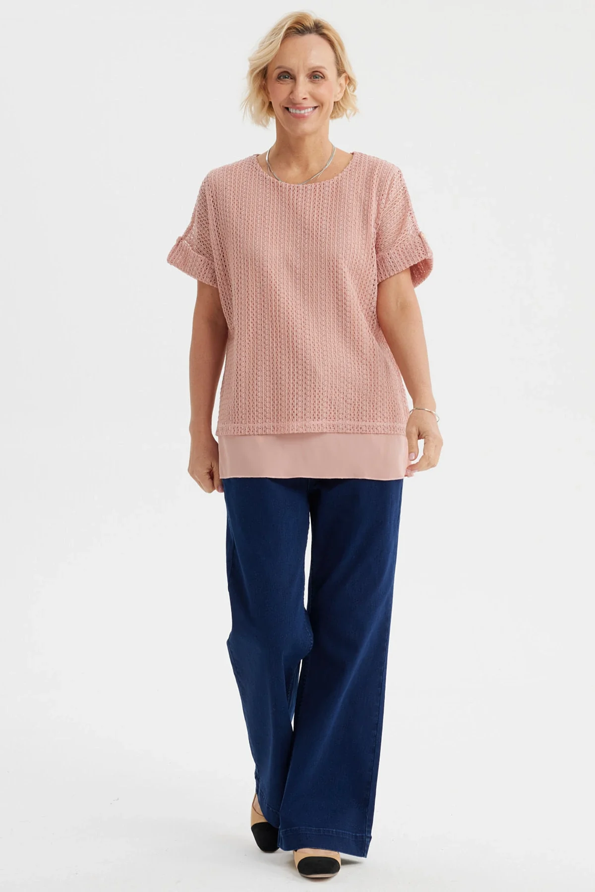 Polera Mujer Malla Rosado - Image 4