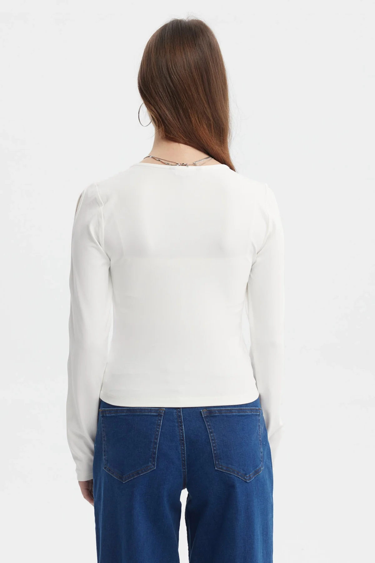 Polera Mujer Mangas Largas Calada Crudo - Image 3