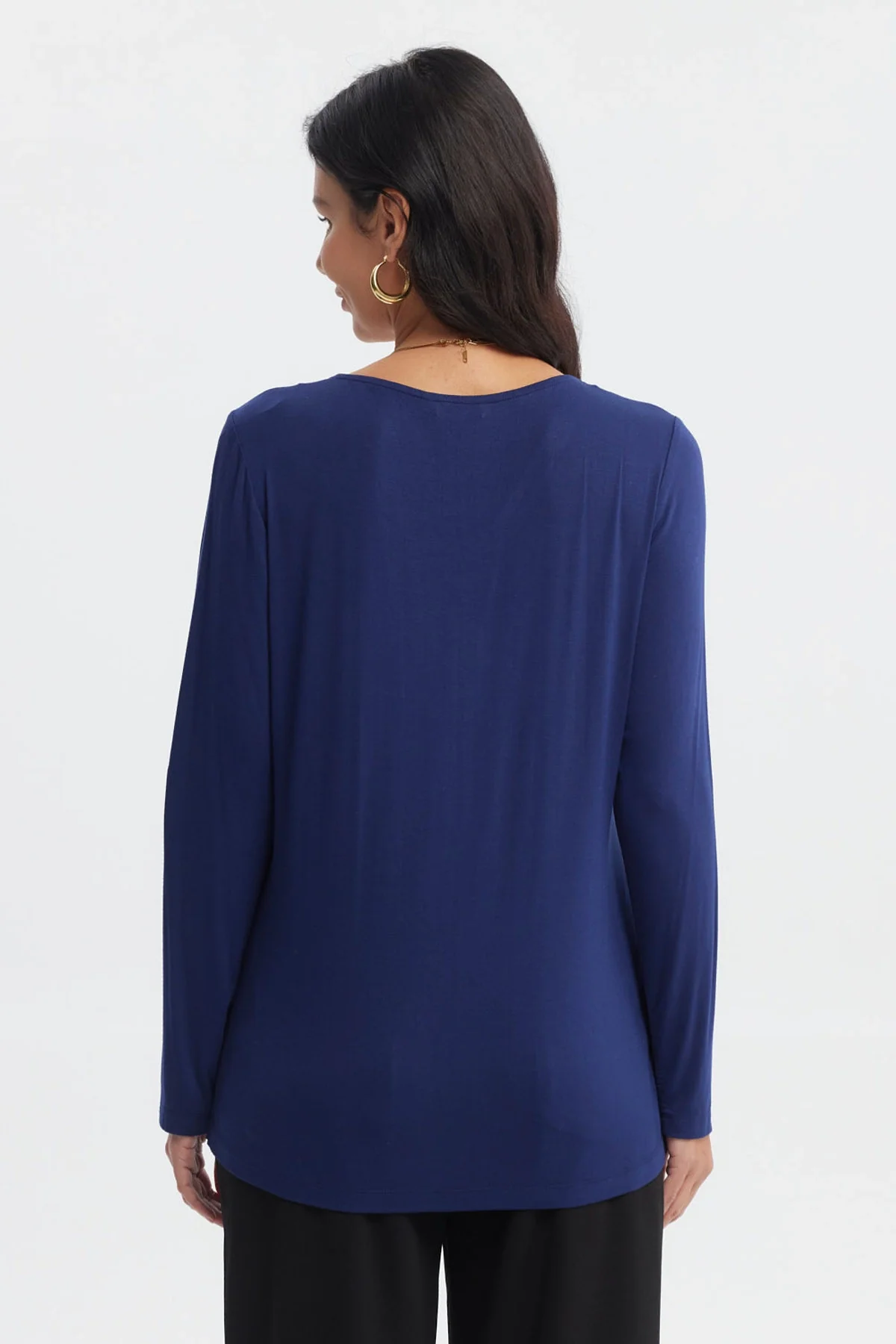 Polera Mujer Media Pata Con Cierre Azul Oscuro - Image 3