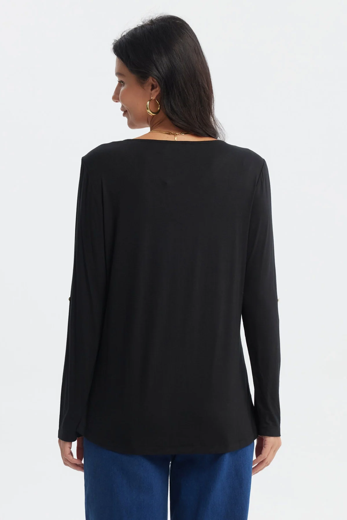 Polera Mujer Media Pata Con Cierre Negro - Image 3