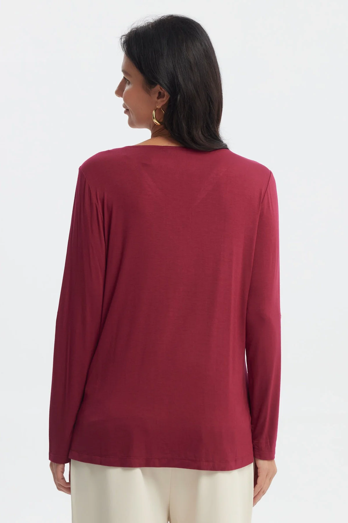 Polera Mujer Media Pata Con Cierre Rojo - Image 3