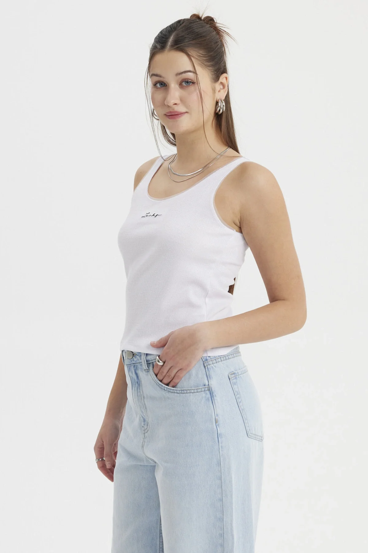 Polera Mujer Mini Print Texto Blanco - Image 2