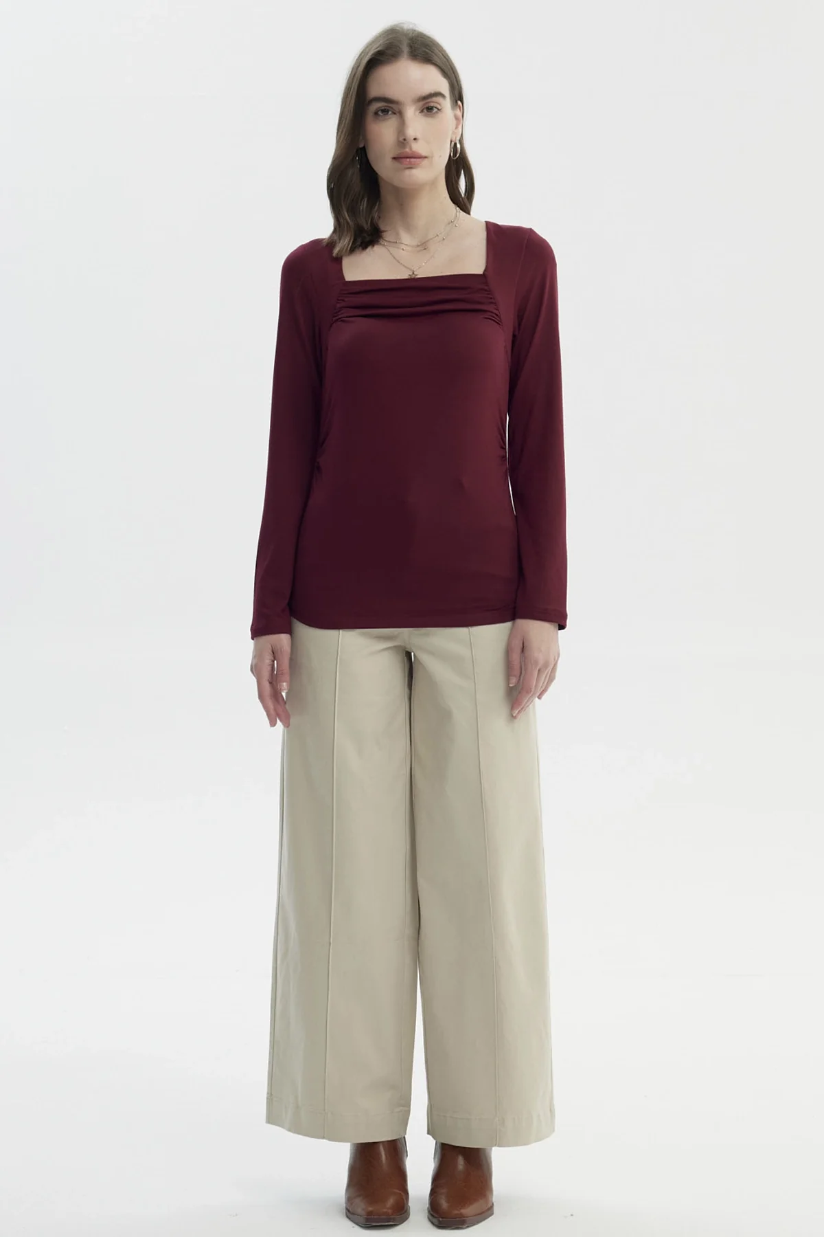 Polera Mujer Mujer Burdeo - Image 4