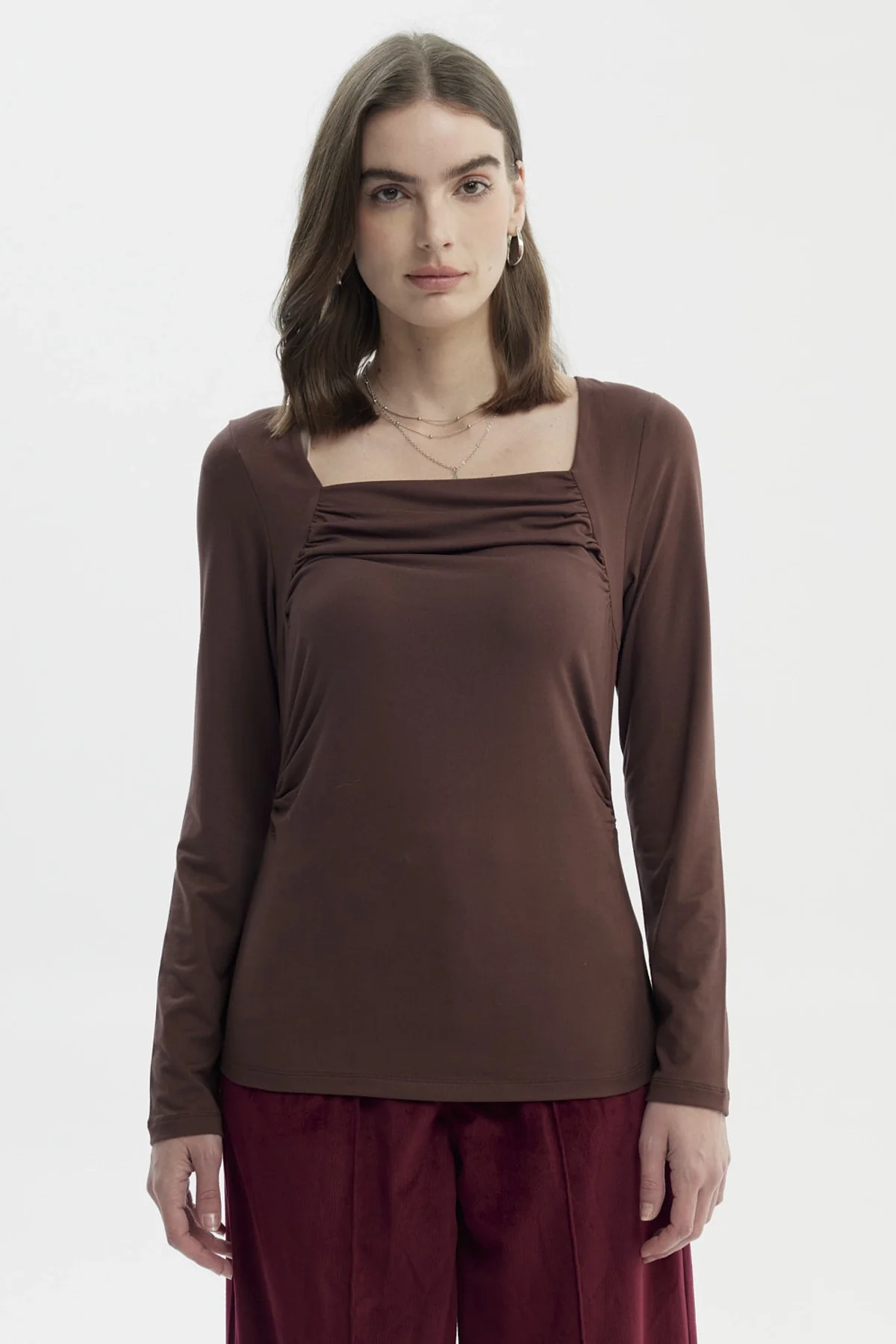 Polera Mujer Mujer Café Oscuro