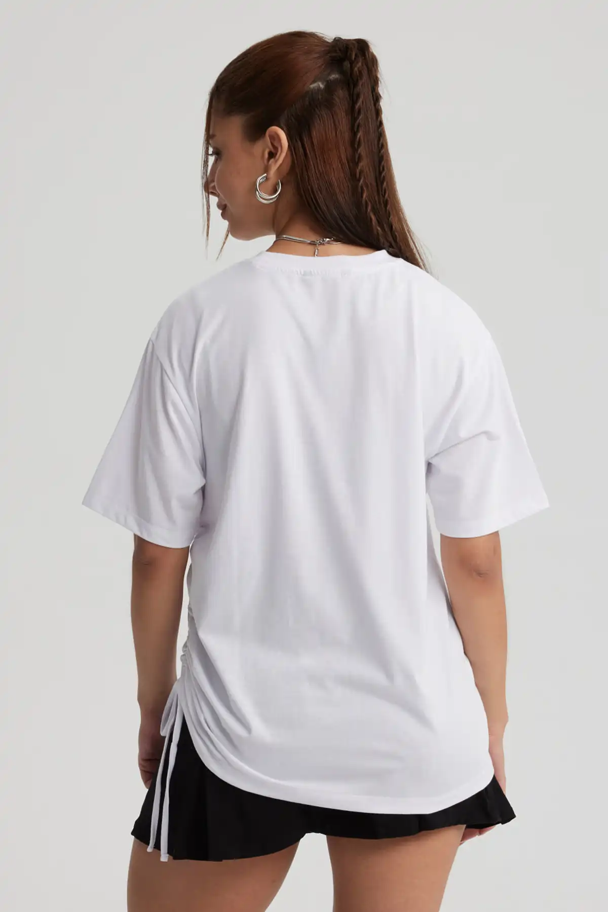 Polera Mujer Oversize Recogido Blanco - Image 3