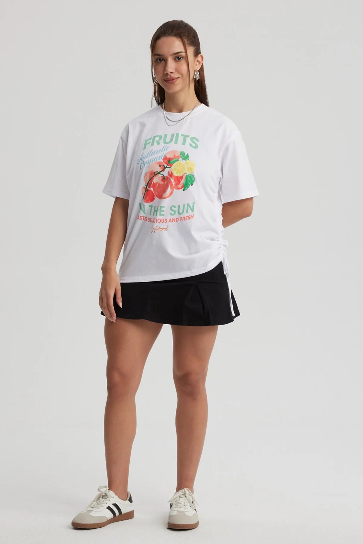 Polera Mujer Oversize Recogido Blanco - Image 4