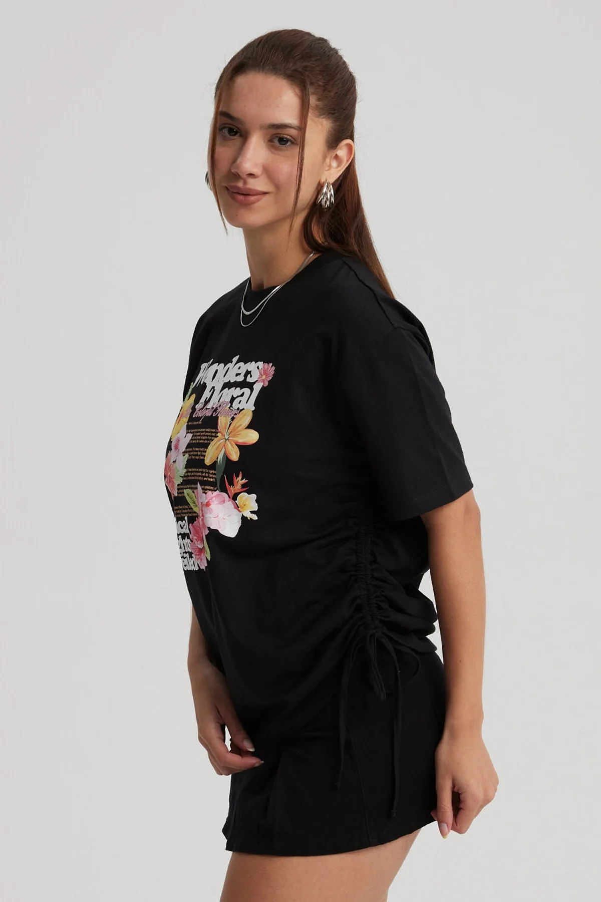 Polera Mujer Oversize Recogido Negro - Image 2