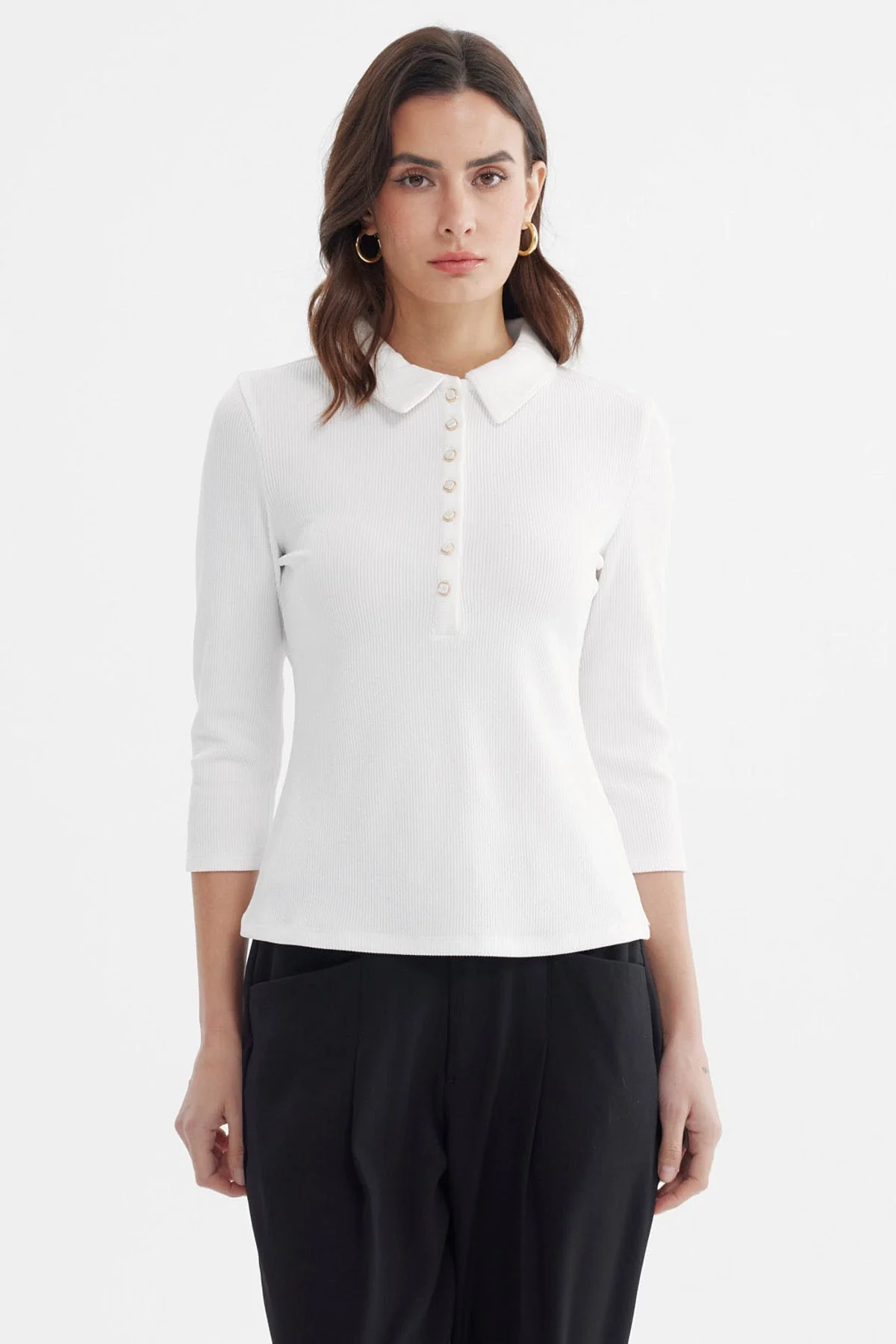 Polera Mujer Pata Botón Crudo